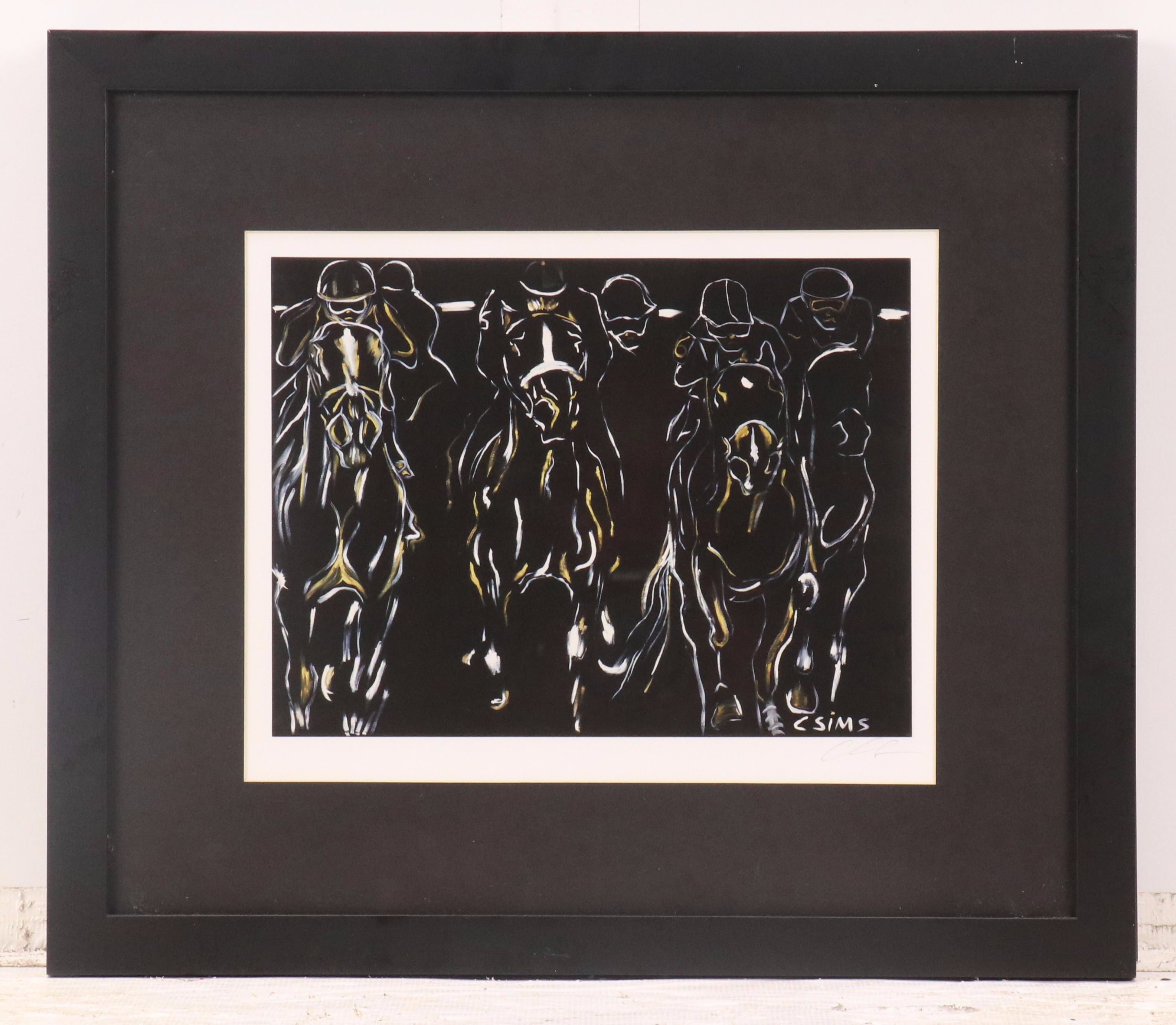 After Clinton Sims Expressionist Style Thoroughbred Racing Giclées, 2012