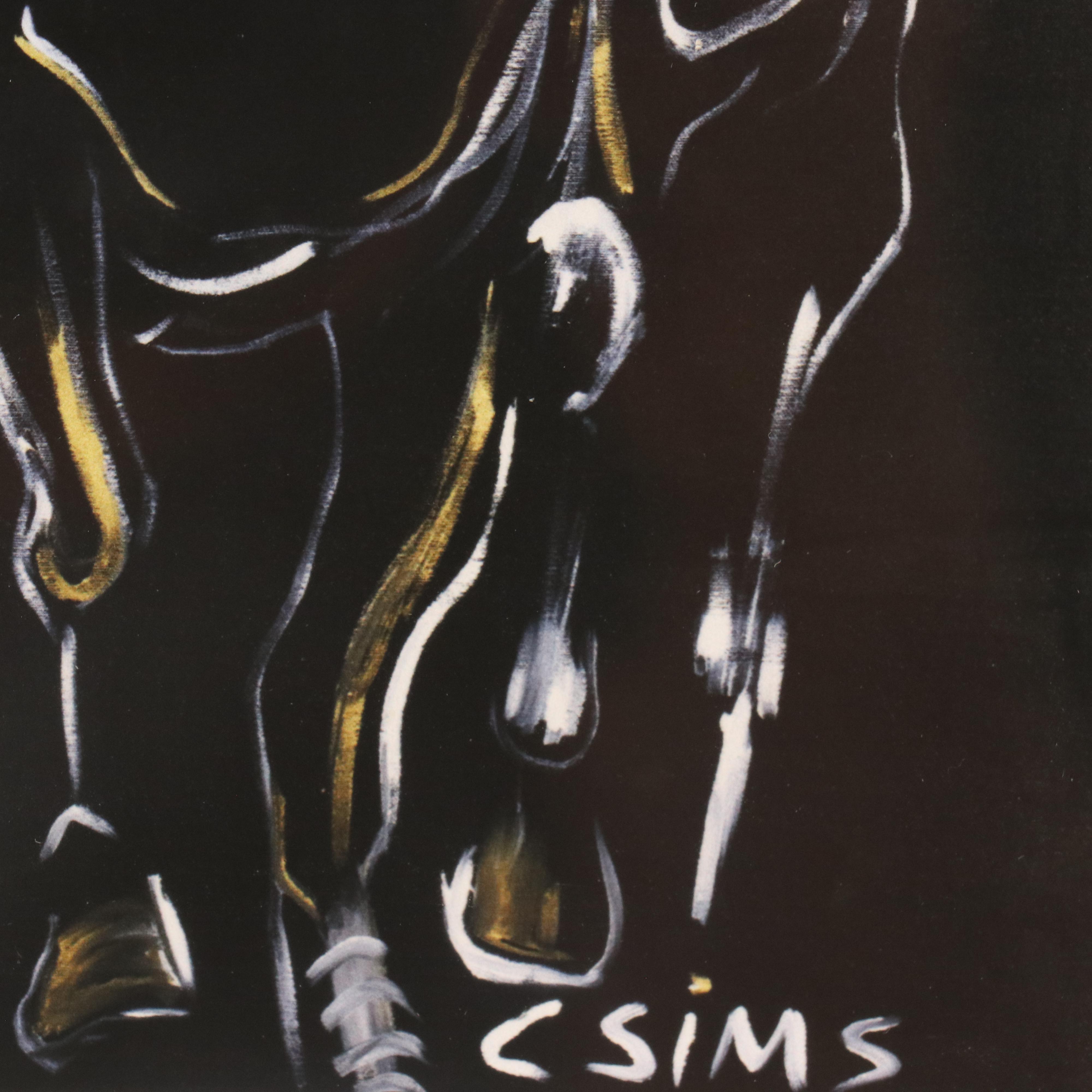 After Clinton Sims Expressionist Style Thoroughbred Racing Giclées, 2012