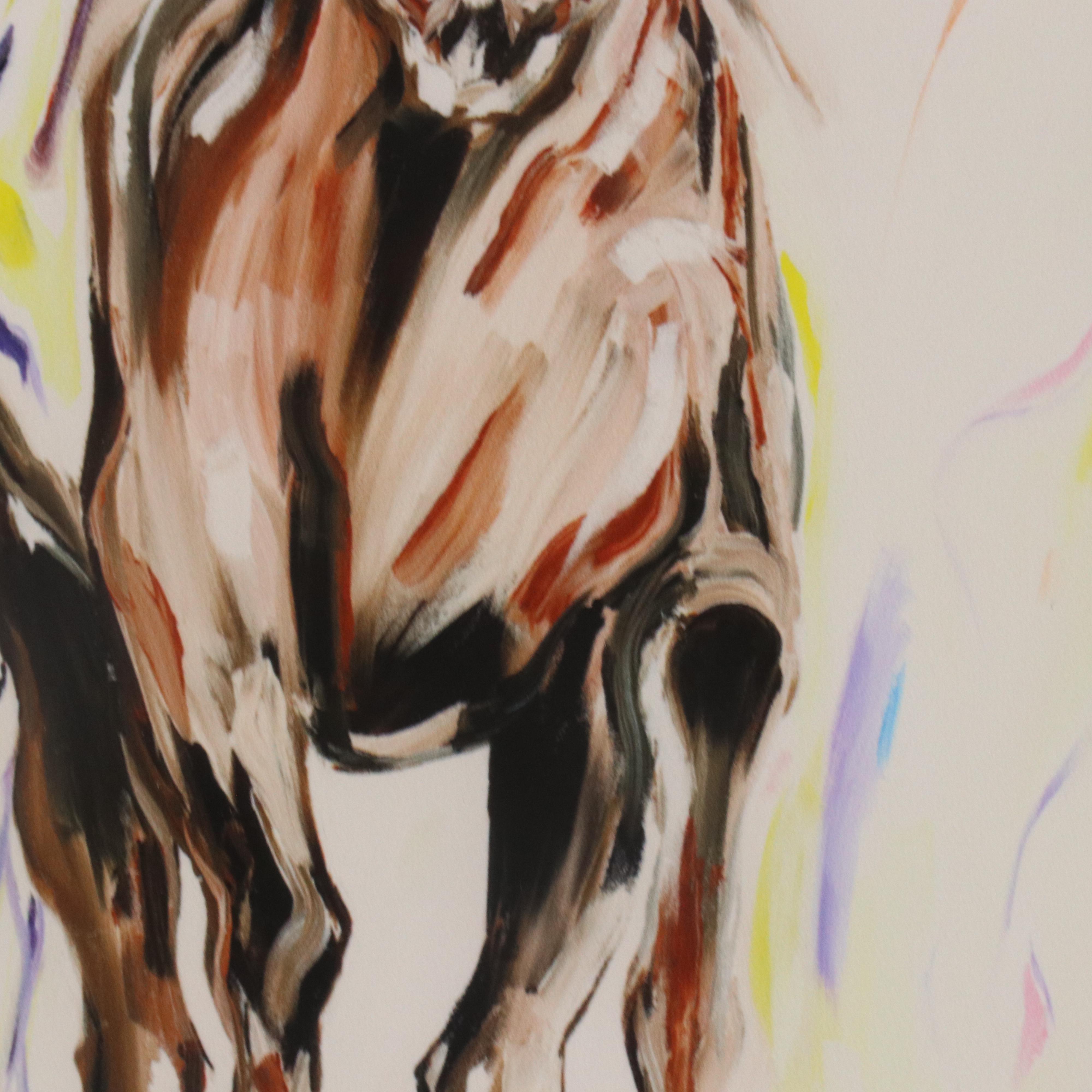 After Clinton Sims Expressionist Style Thoroughbred Racing Giclées, 2012