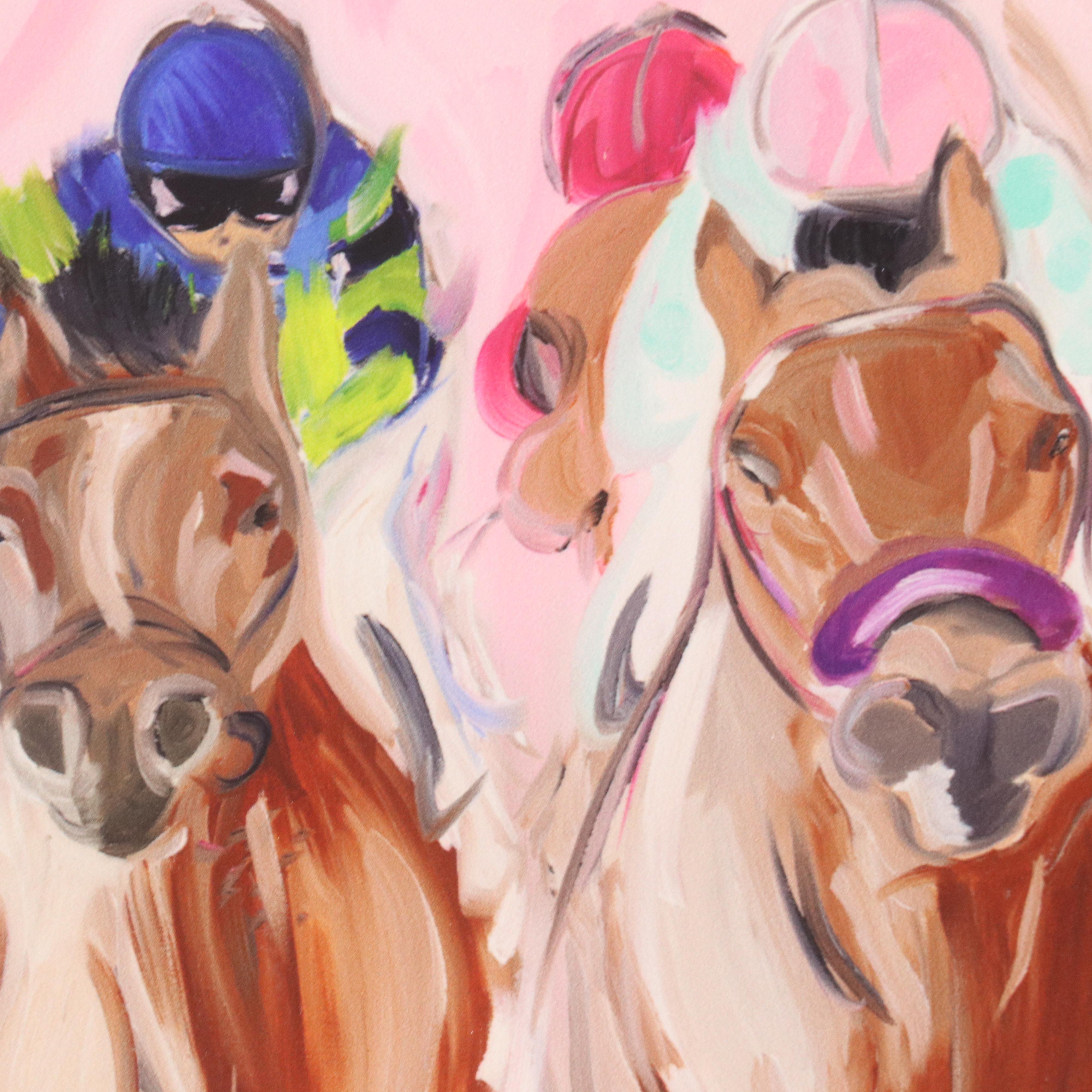 After Clinton Sims Expressionist Style Thoroughbred Racing Giclées, 2012