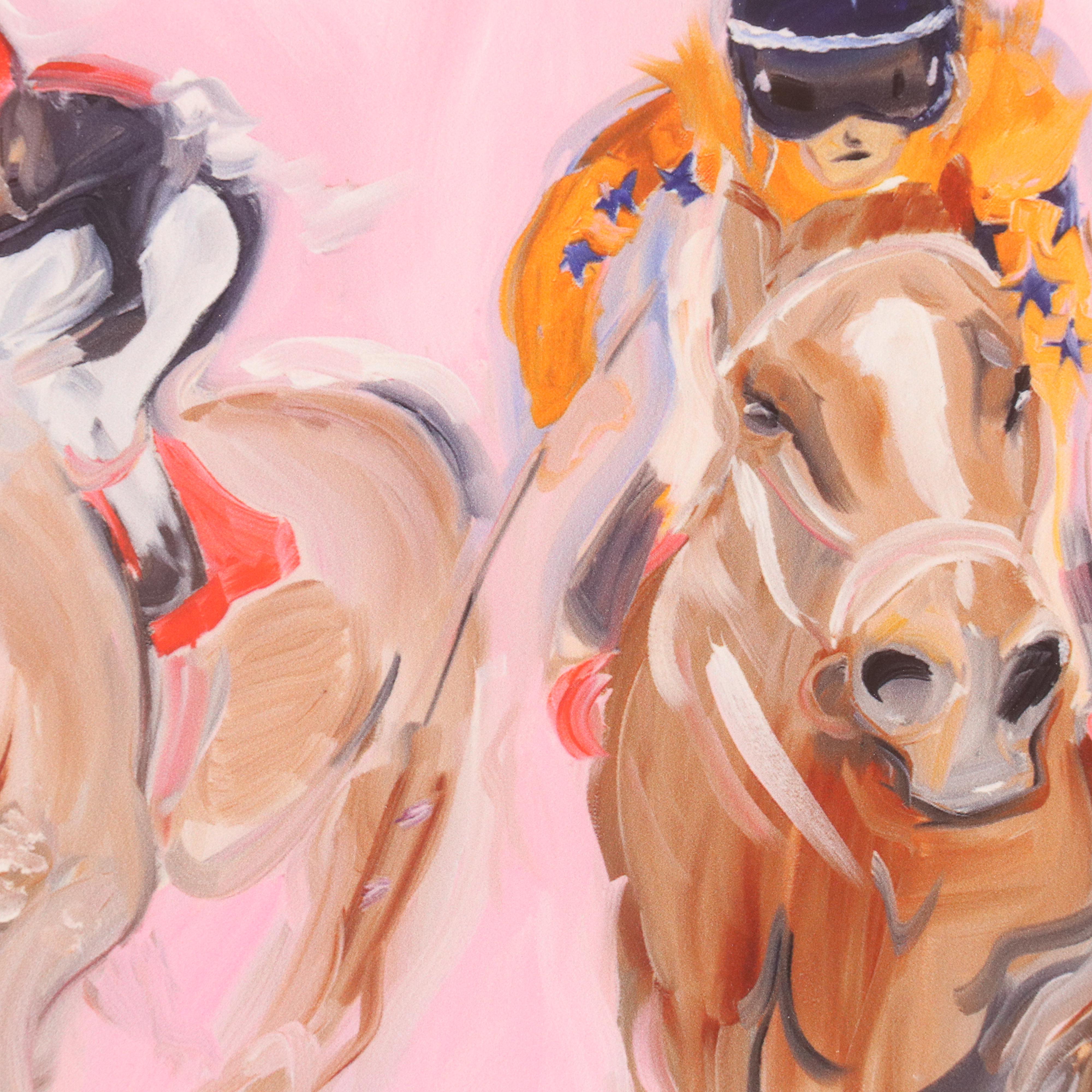 After Clinton Sims Expressionist Style Thoroughbred Racing Giclées, 2012