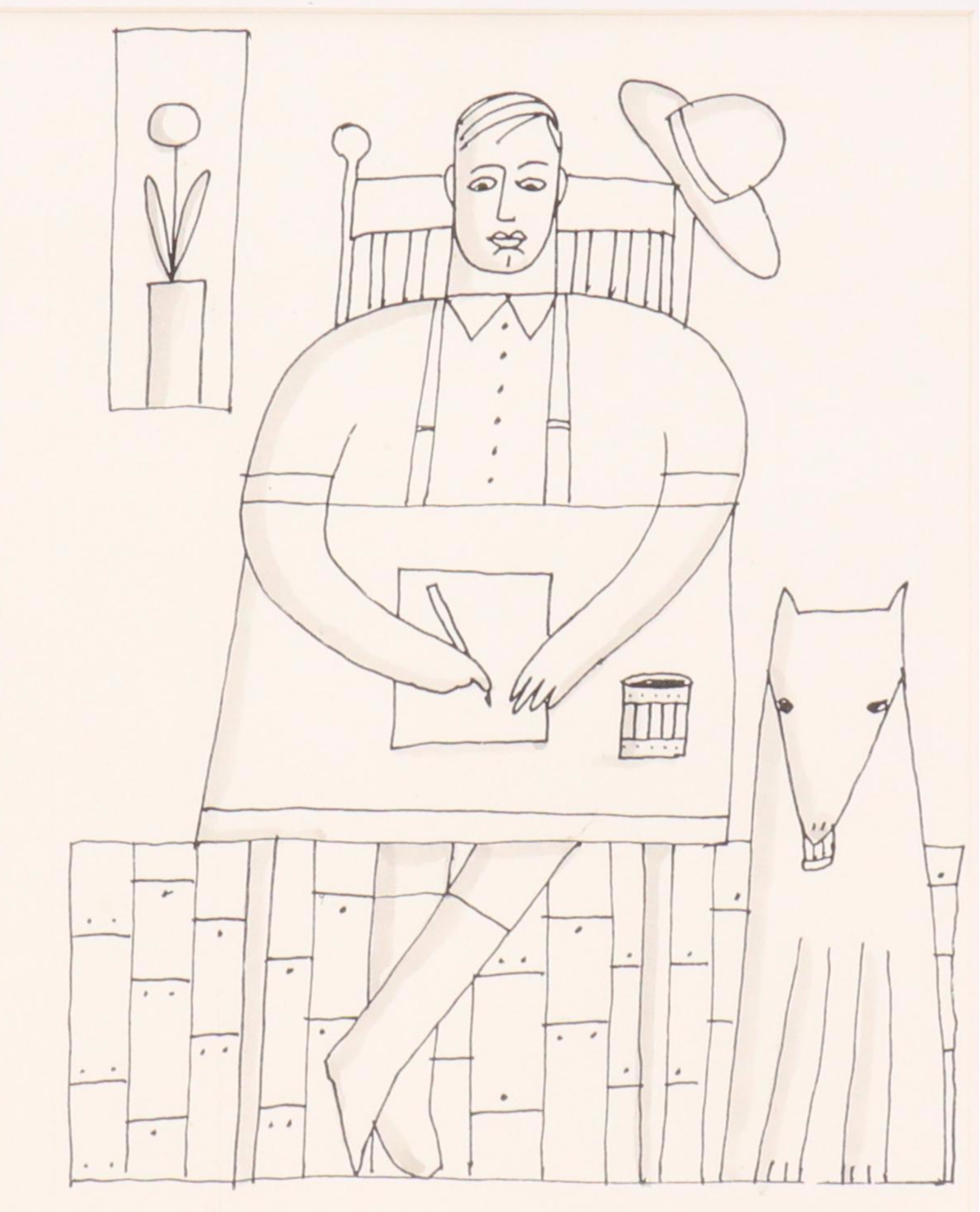 John Kuchera Hand-Shaded Engraving "Letterwriter," 21st Century