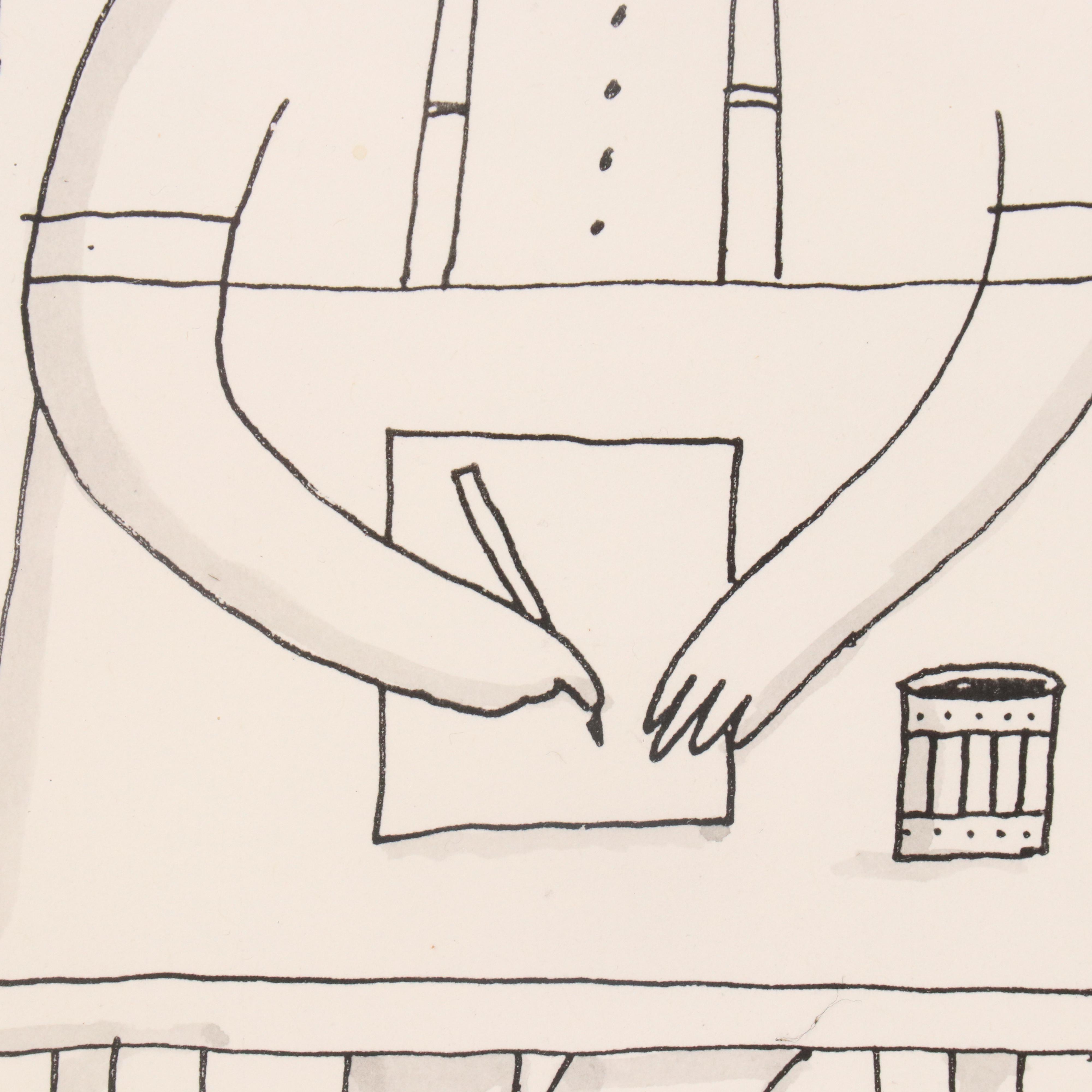 John Kuchera Hand-Shaded Engraving "Letterwriter," 21st Century