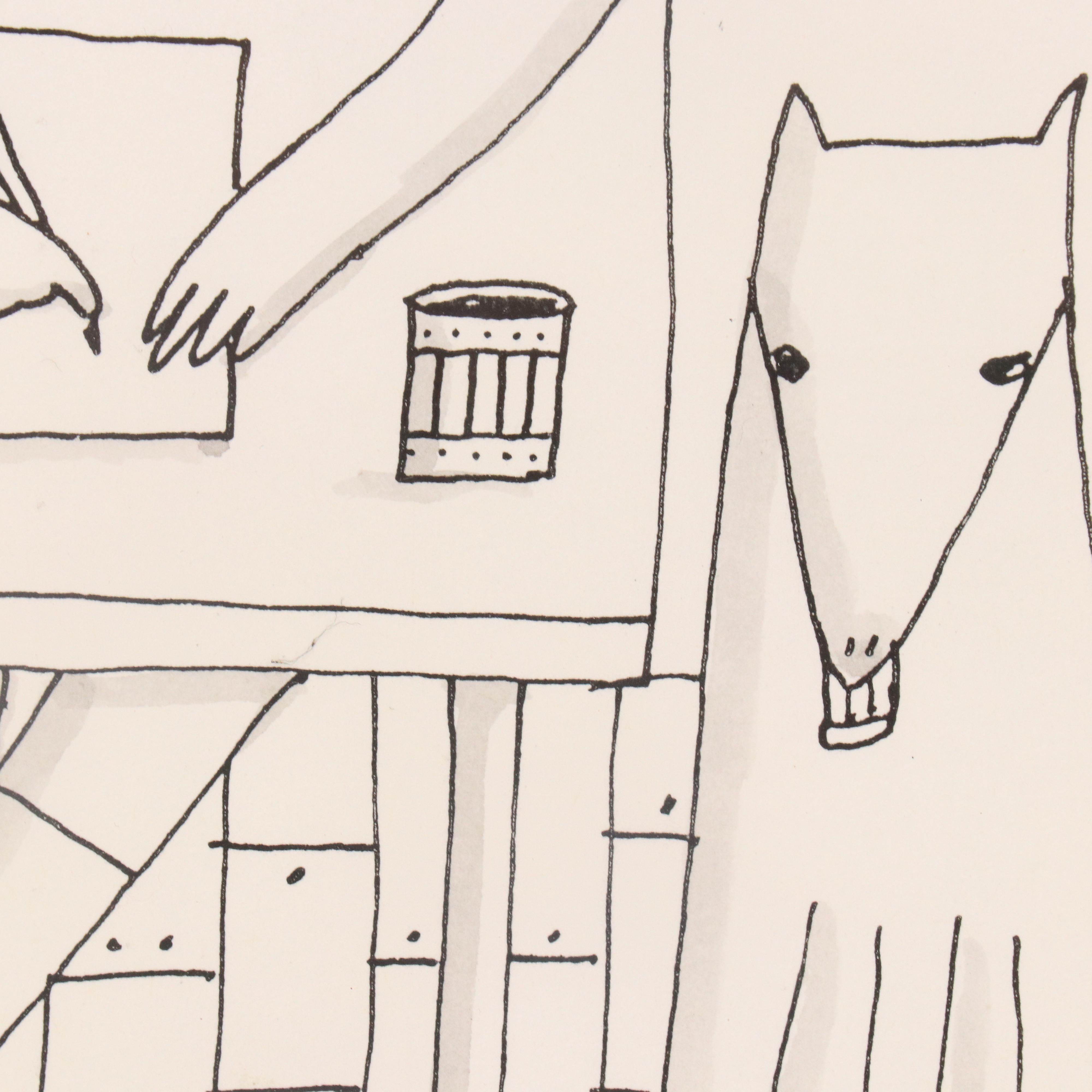 John Kuchera Hand-Shaded Engraving "Letterwriter," 21st Century