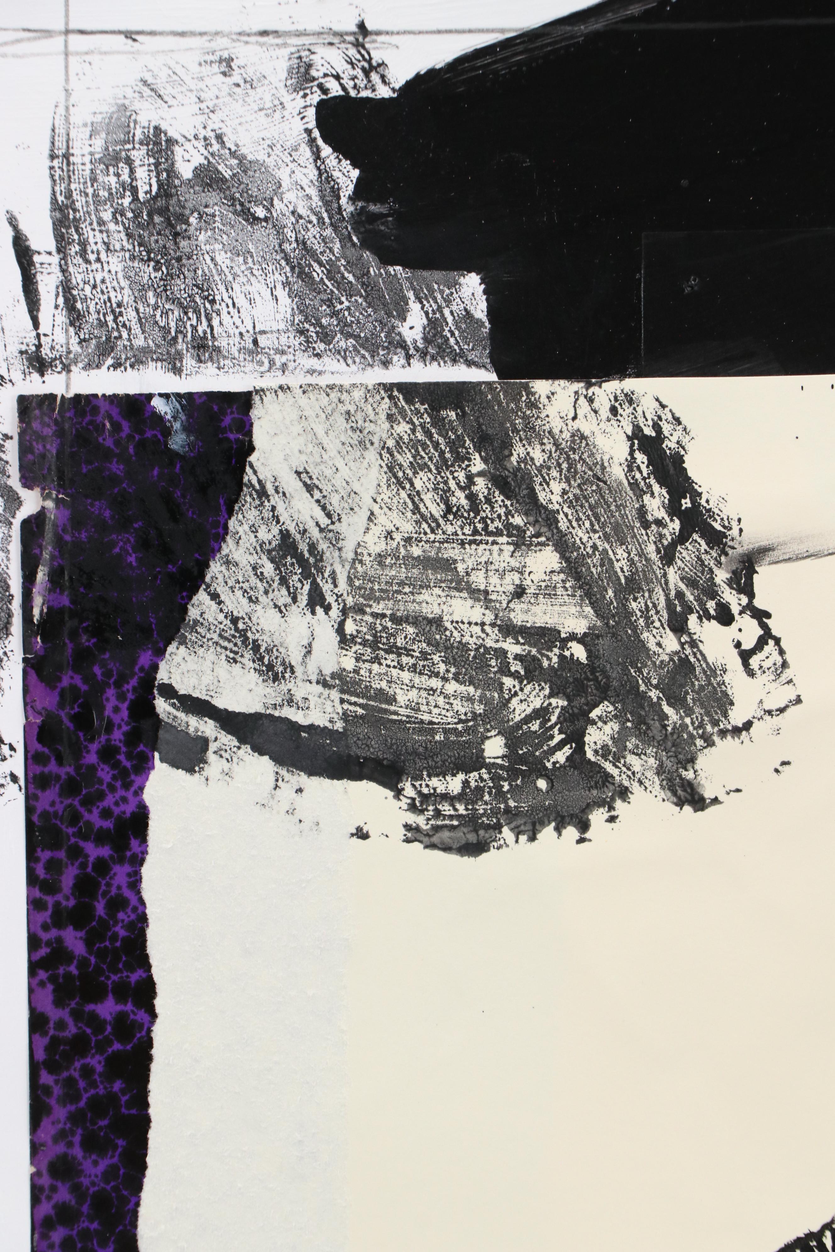 Robbie Kemper Abstract Mixed Media Collage "Massive Red Dot," 2025