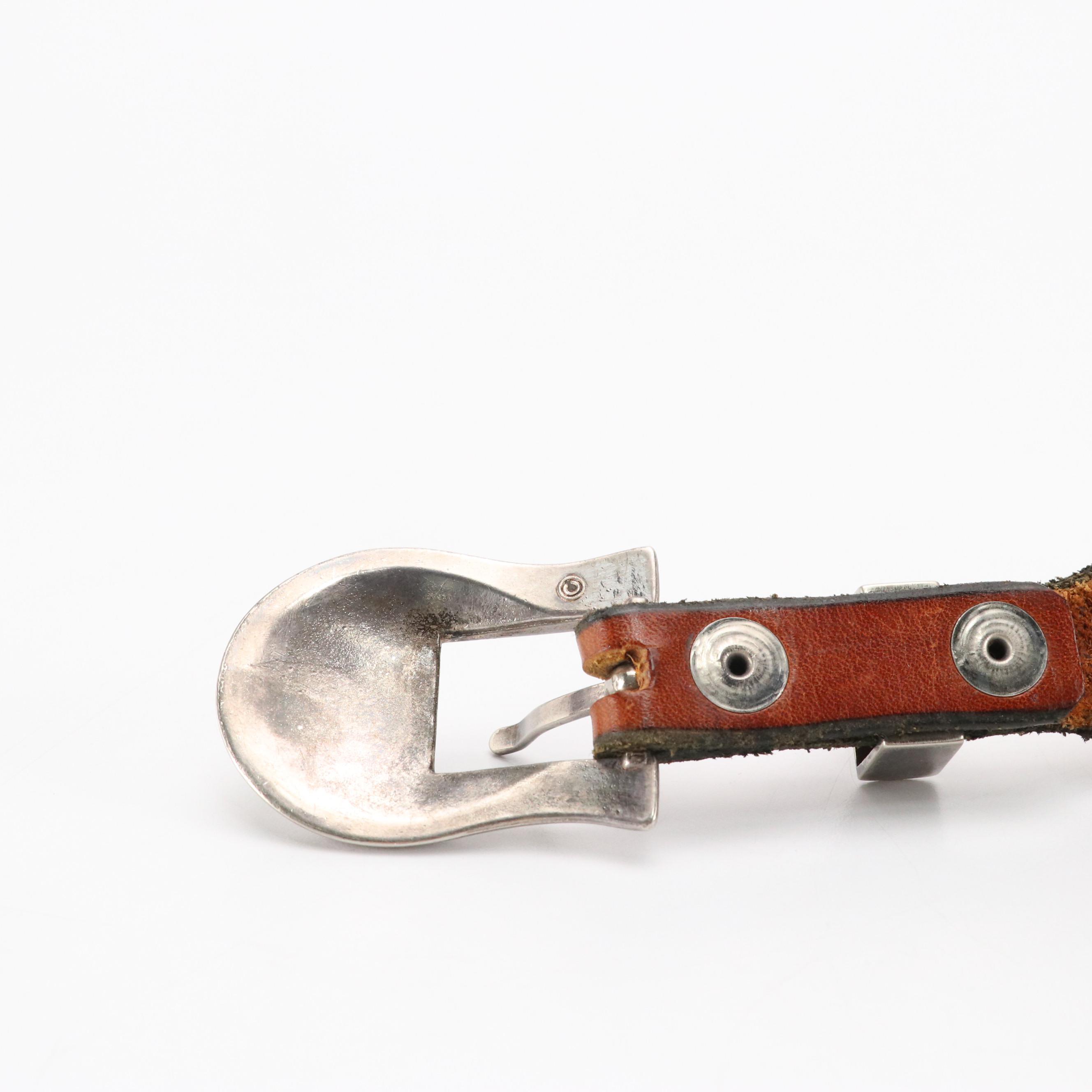 Southwestern Standing Liberty Quarter Beaded Leather Belt