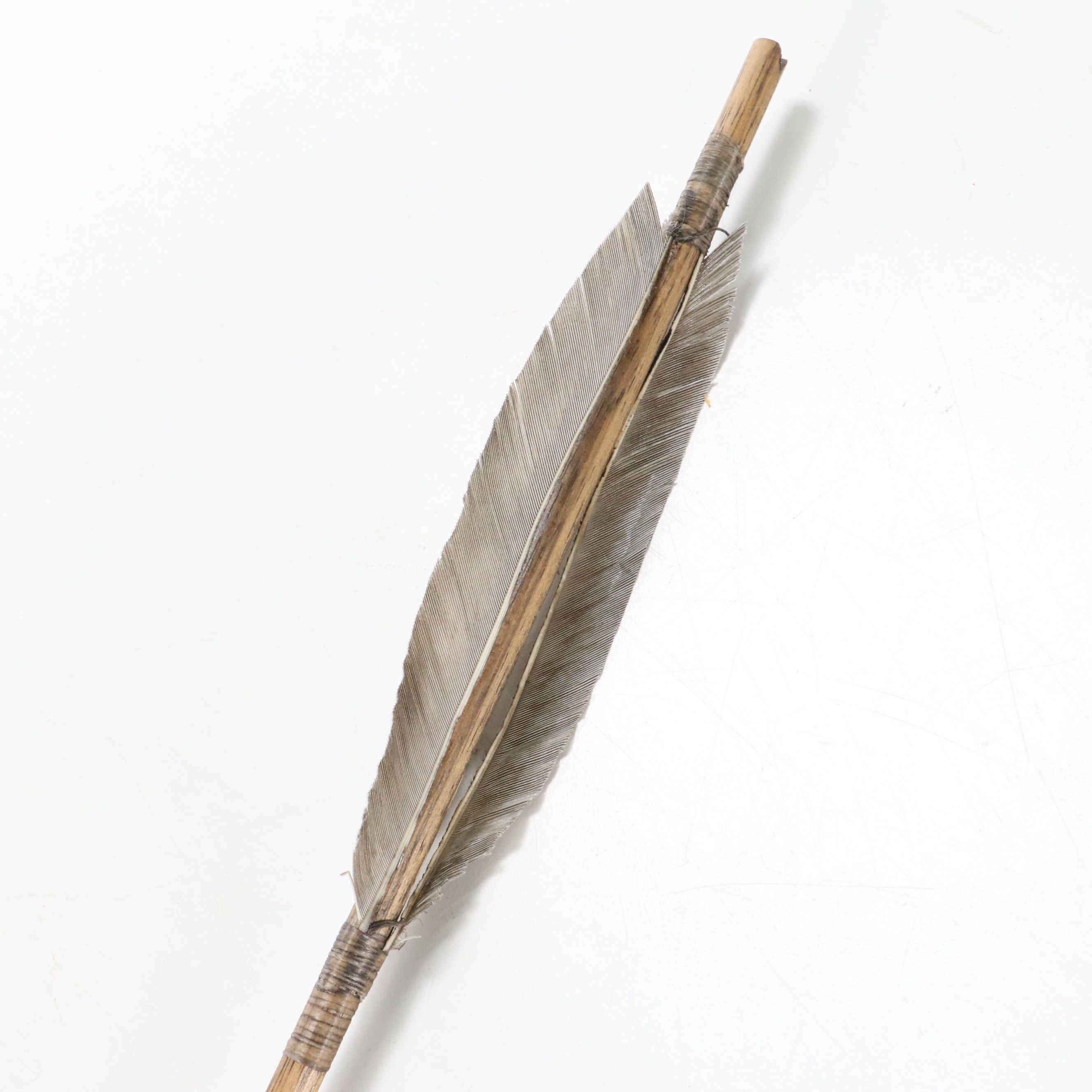 Native American Handmade Leather Quiver with Bow and Hand-Fletched Arrows