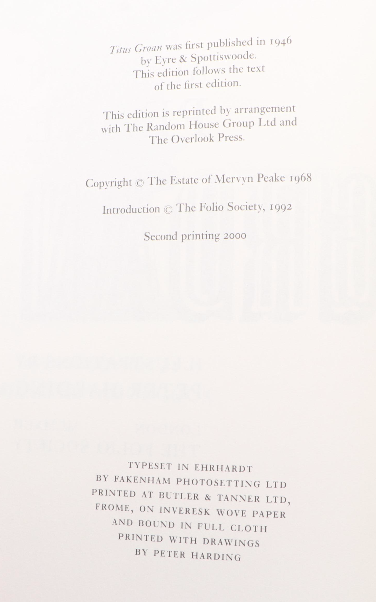 Folio Society "The Gormenghast Trilogy" Box Set by Mervyn Peake, 2000