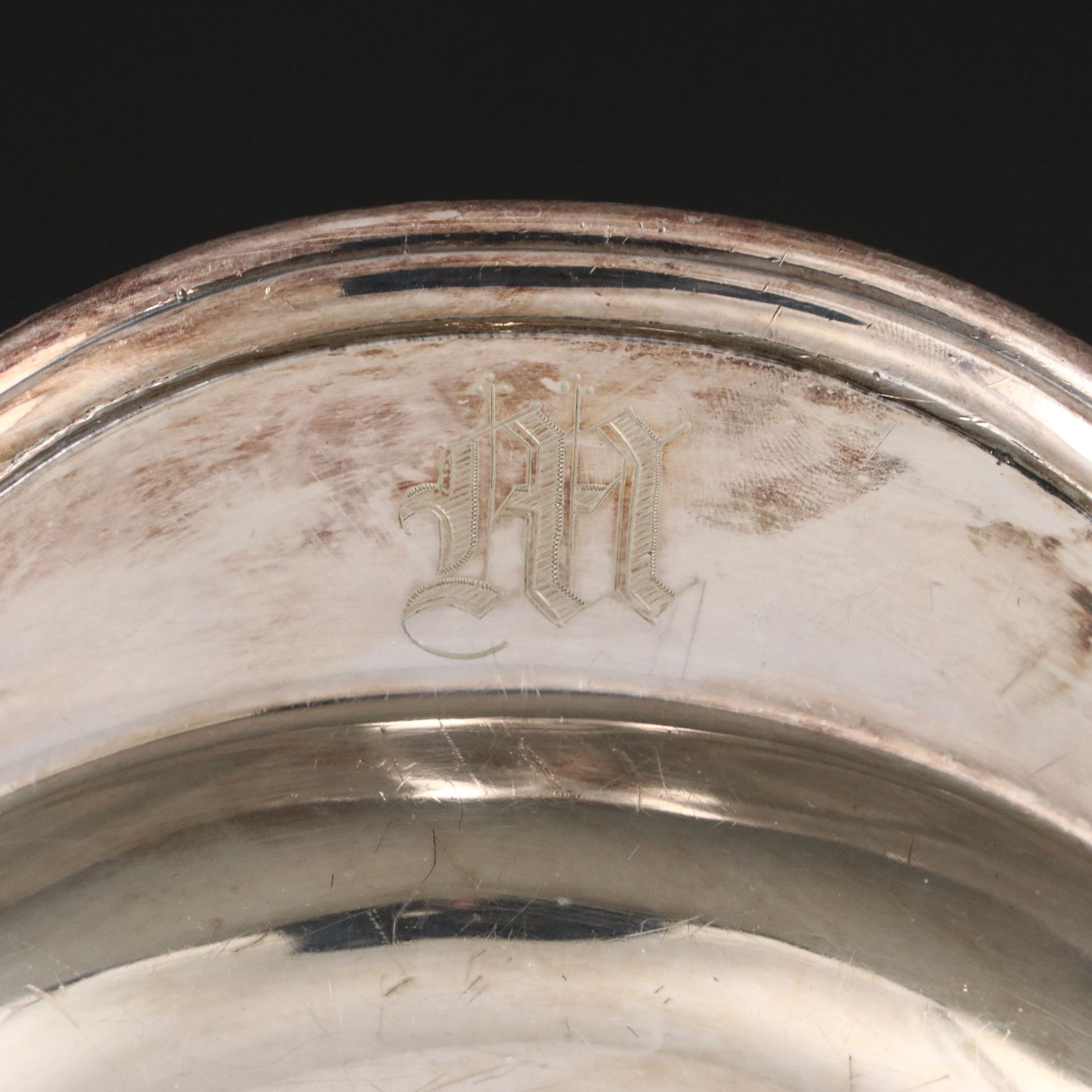 Sheffield Style Old London Footed Meat Platter with Other Silver Plate Serveware