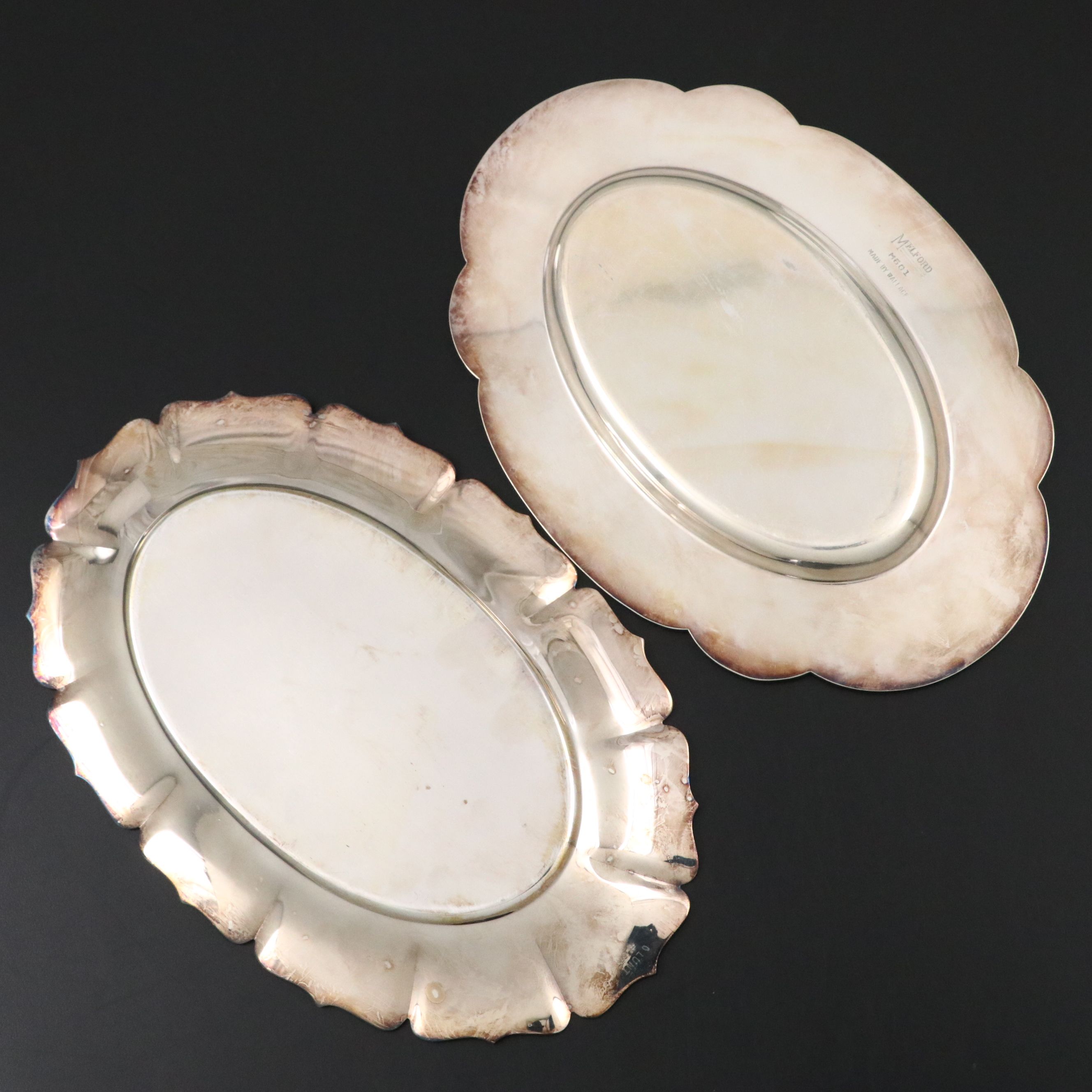 Sheffield Style Old London Footed Meat Platter with Other Silver Plate Serveware