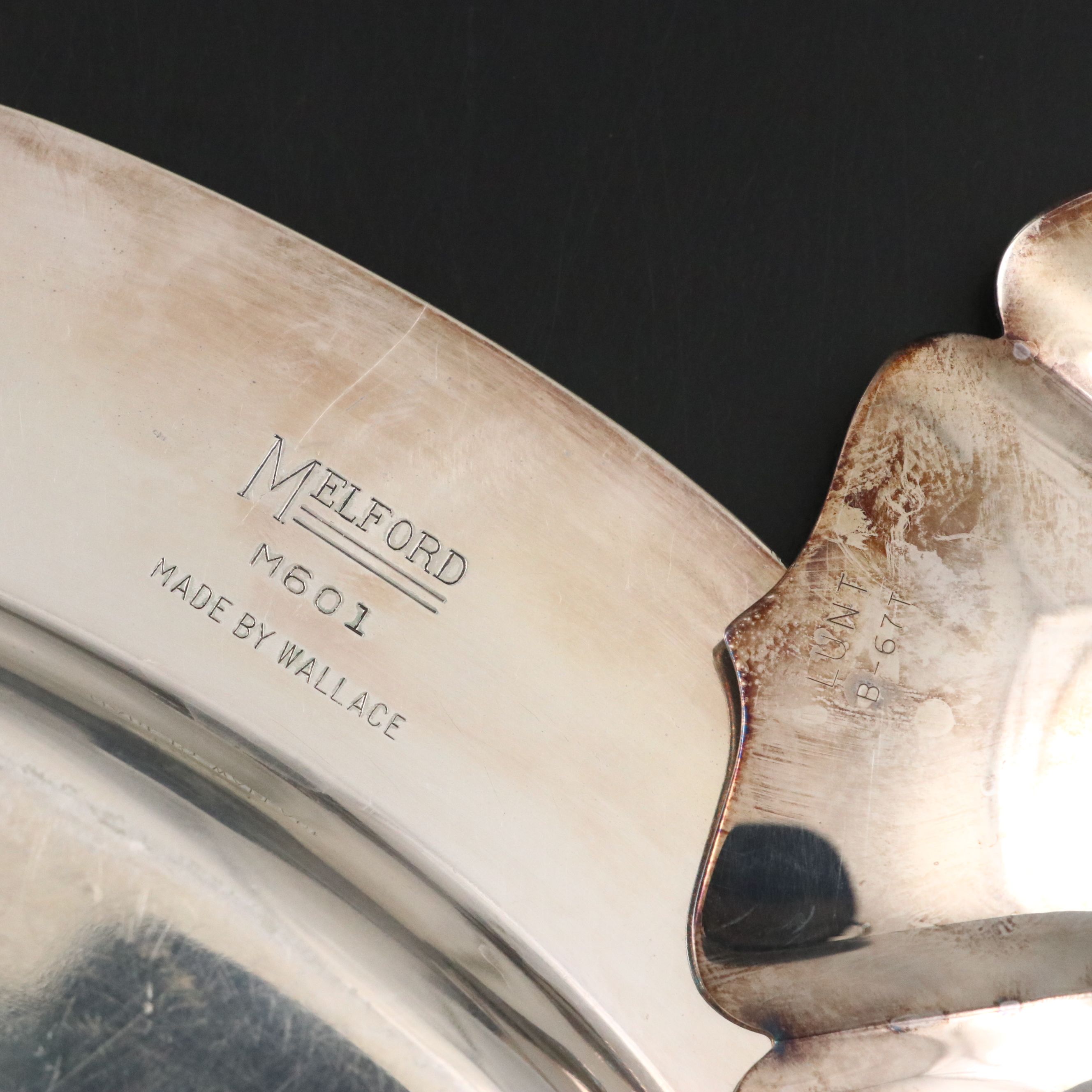 Sheffield Style Old London Footed Meat Platter with Other Silver Plate Serveware