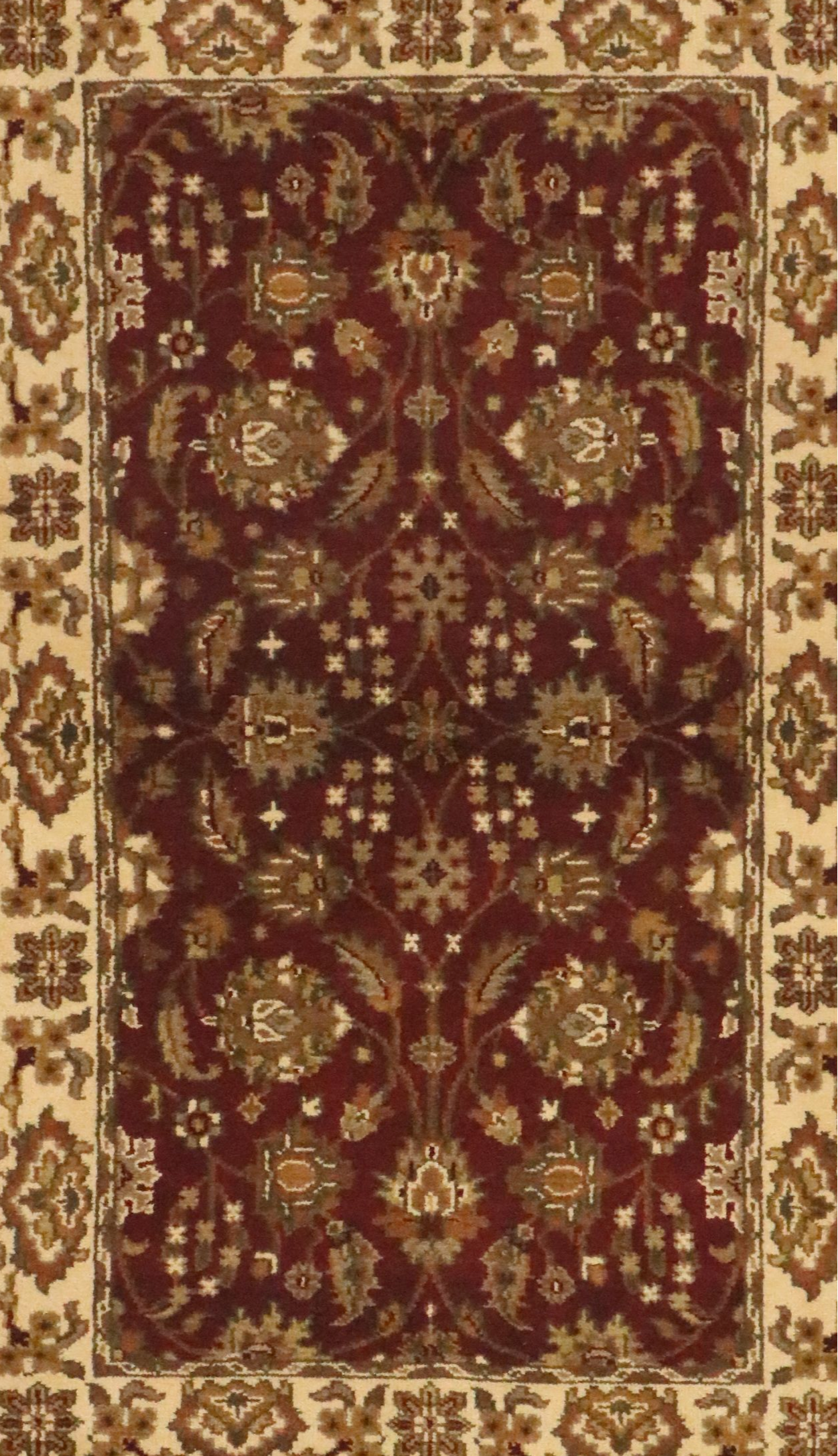 2'11 x 5'3 Hand-Knotted Indian Agra Accent Rug