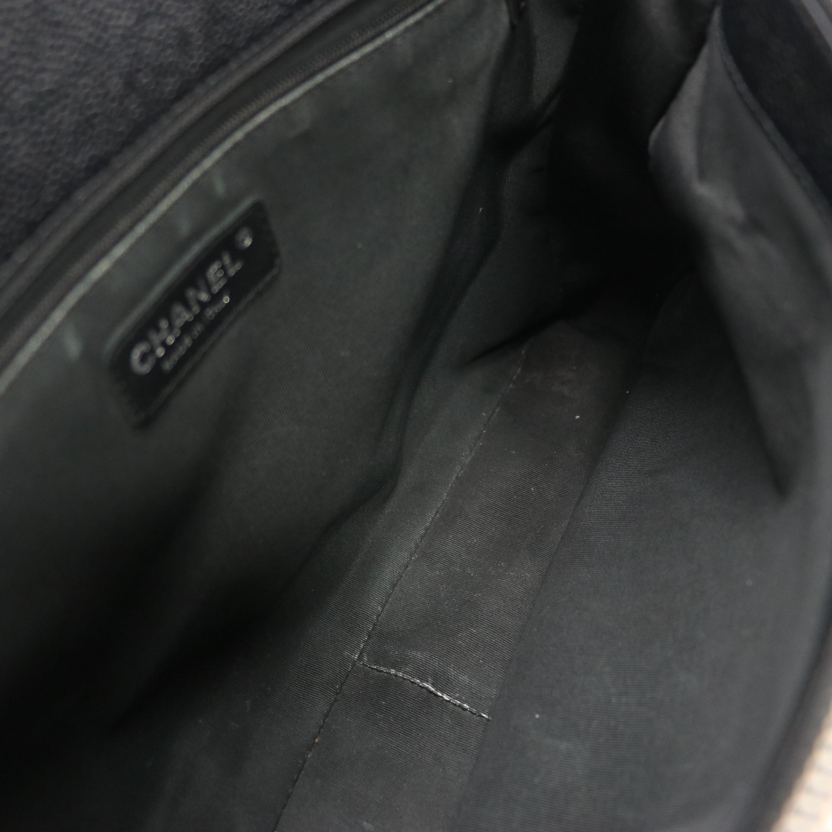 Chanel CC Grand Shopping Tote in Black Quilted Caviar Leather