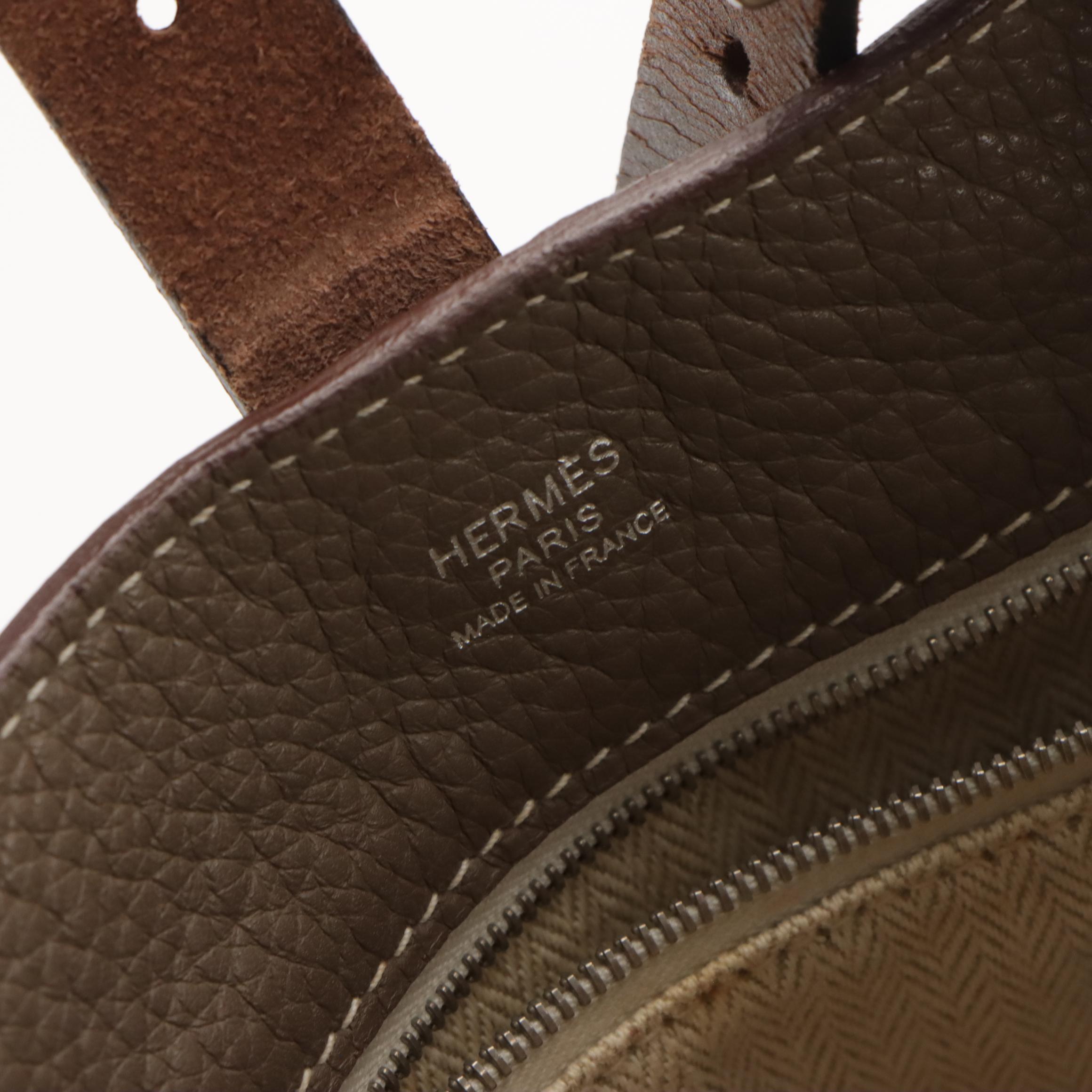 Hermès Marwari PM Shoulder Bag in Taupe Taurillon Clemence Leather