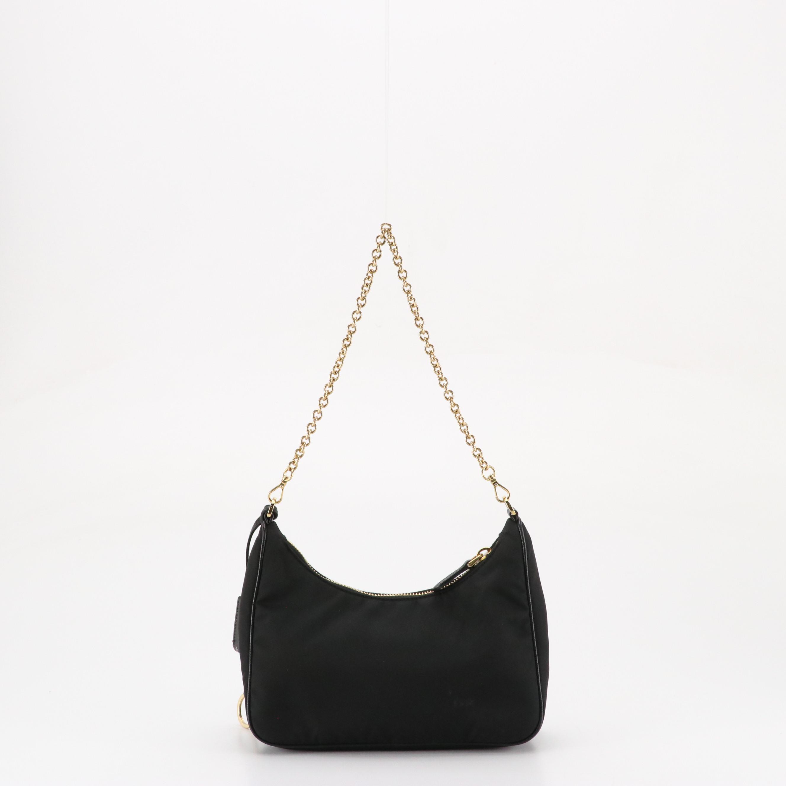 Prada Re-Edition 2005 Black Re-Nylon and Saffiano Leather Mini Bag