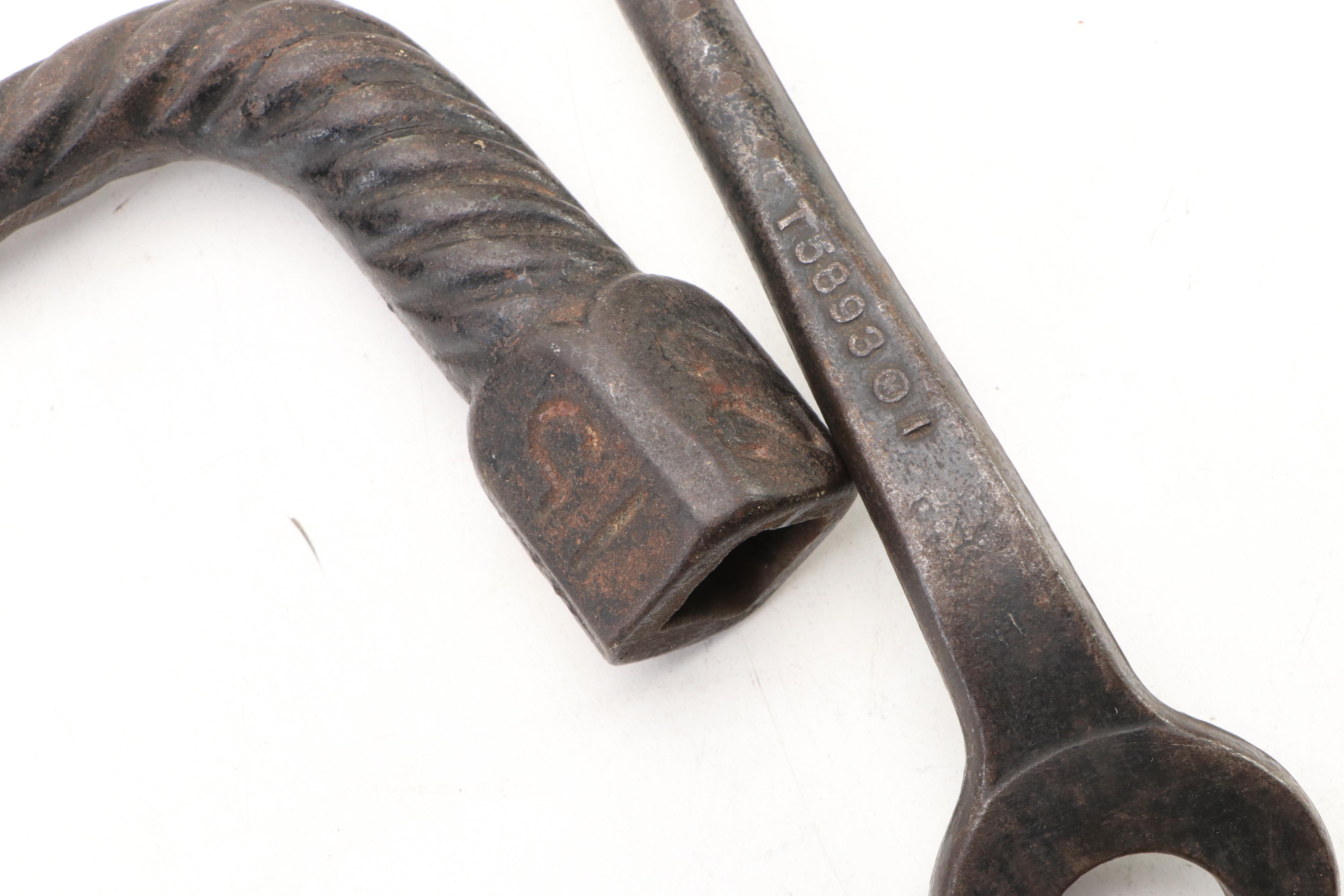 Car and Trunk Keys, Chevrolet Rearview Mirror, Curved Socket Crescent Wrench