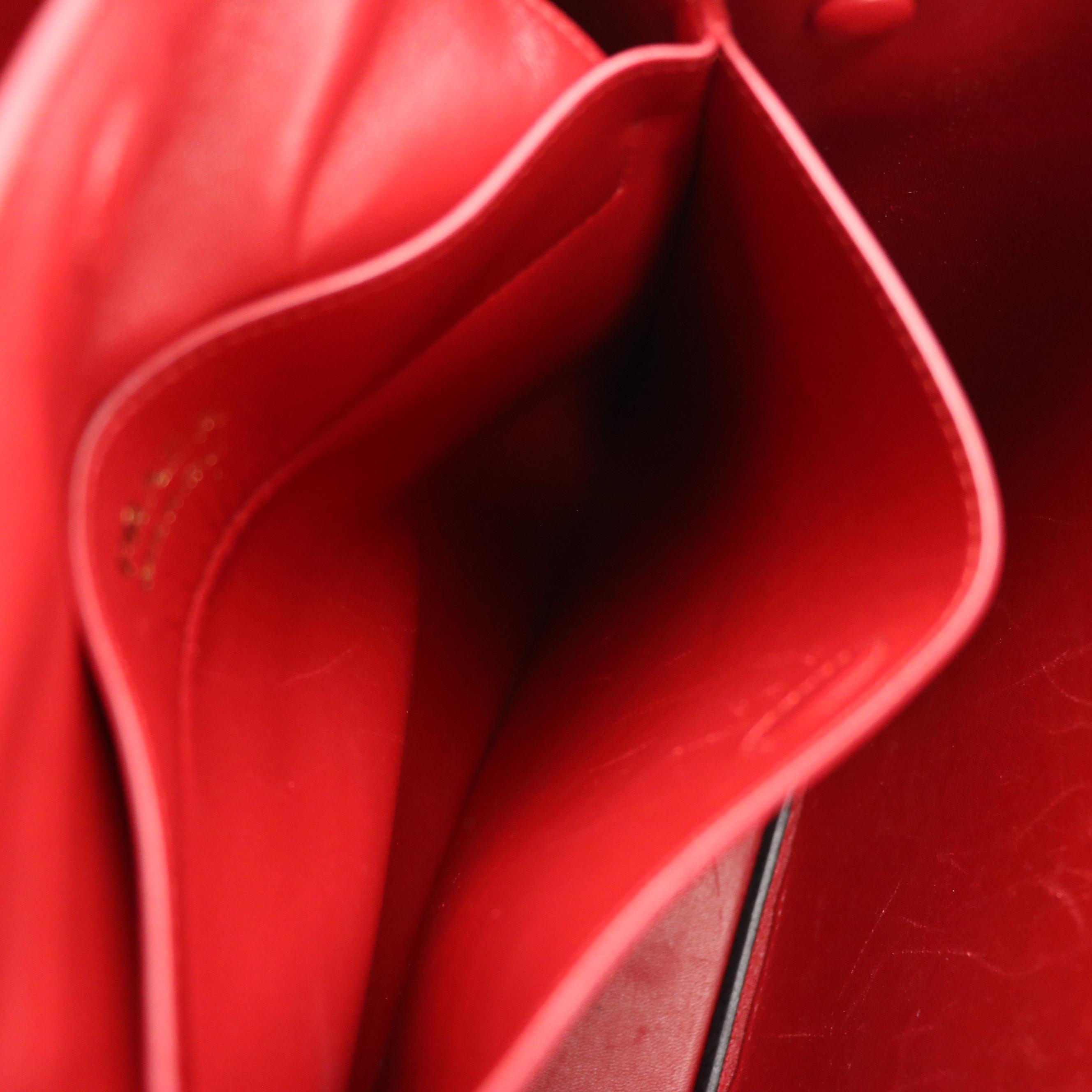 Prada Medium Double Bag in Black Saffiano and Fiery Red Nappa Leather