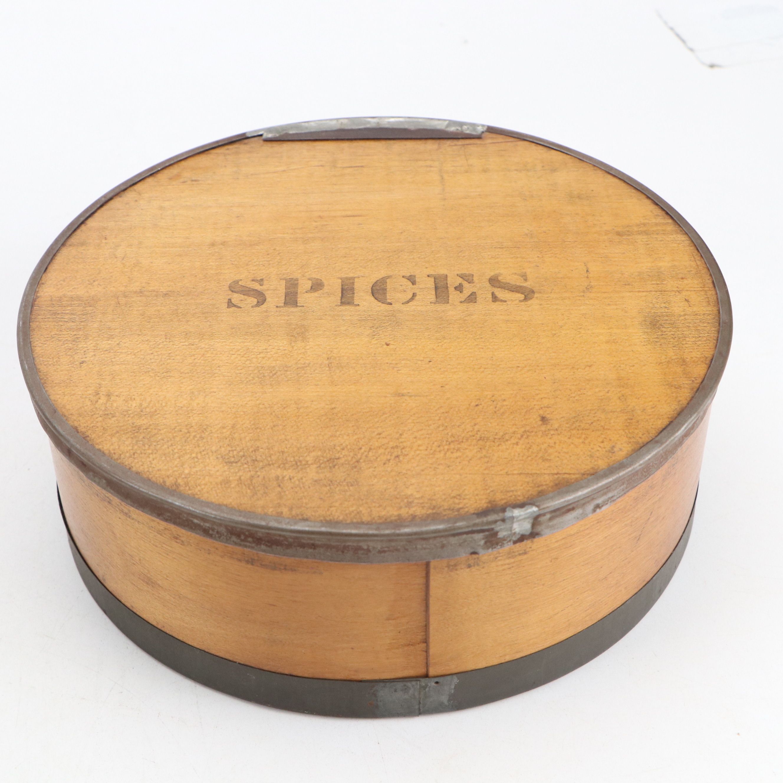 English Victorian Metal Banded and Bentwood Spice Boxes