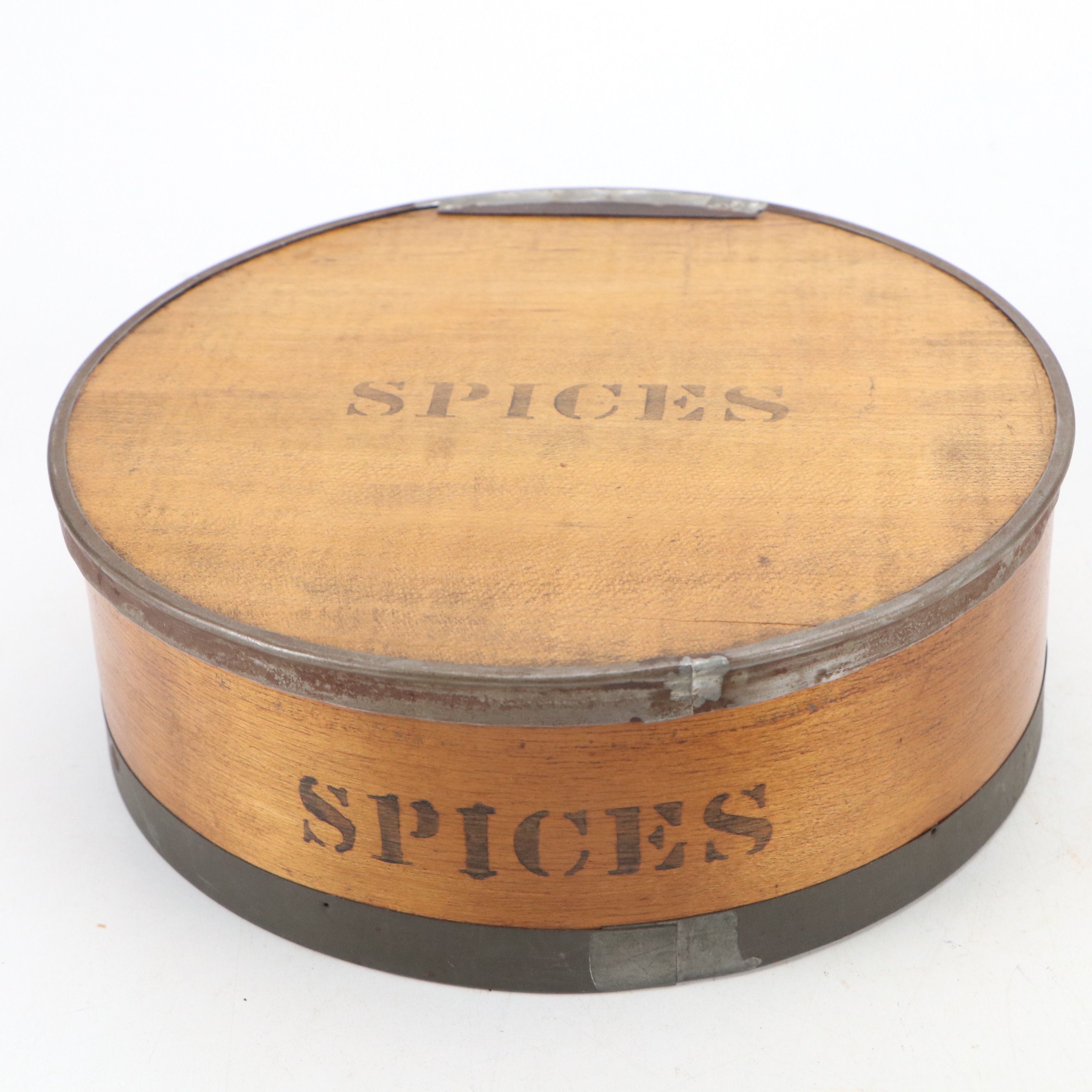 English Victorian Metal Banded and Bentwood Spice Boxes