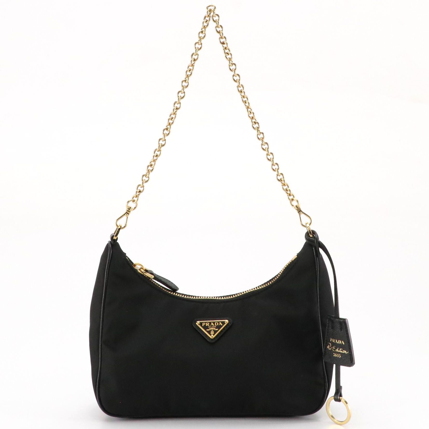 Prada Re-Edition 2005 Black Re-Nylon and Saffiano Leather Mini Bag