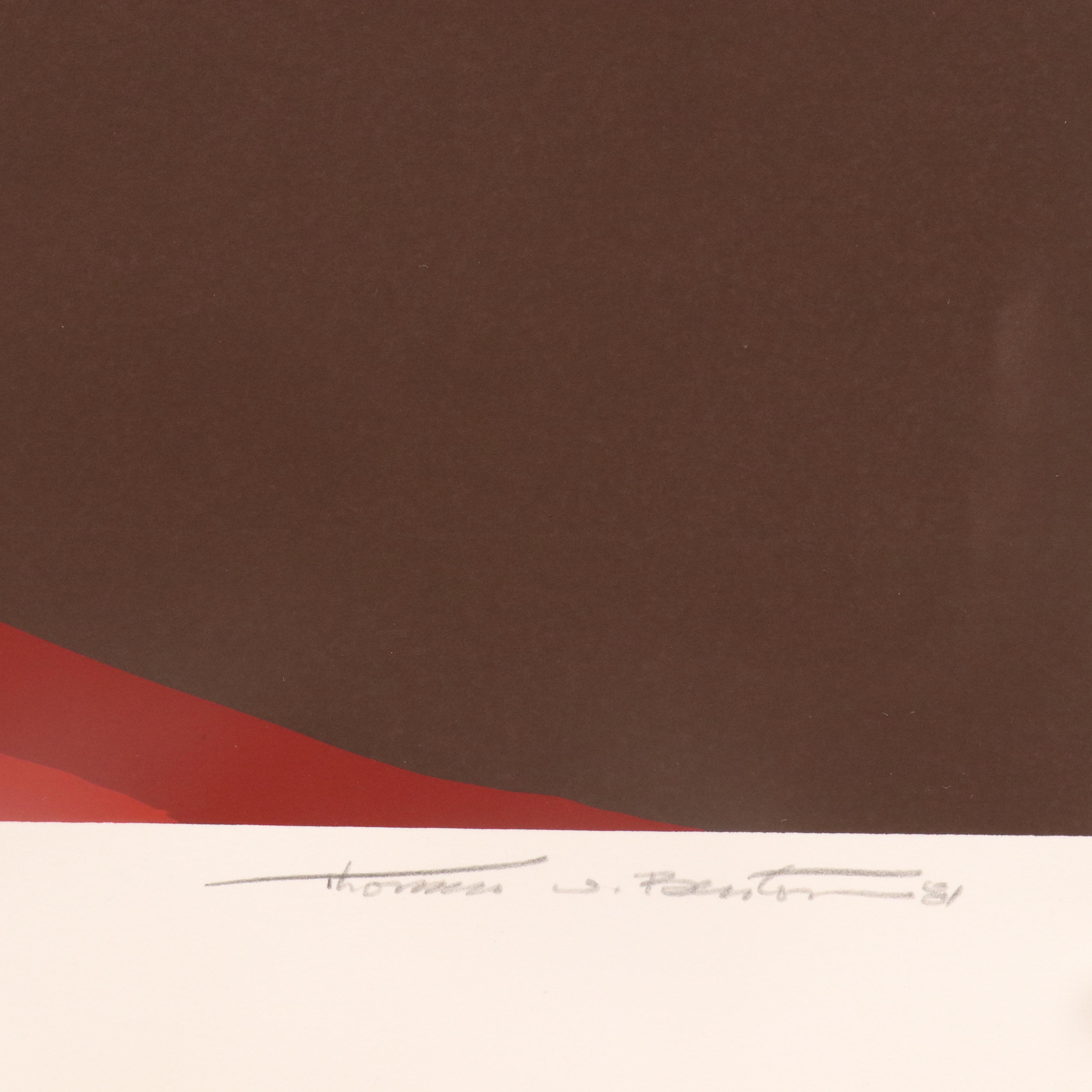 Thomas W. Benton Serigraph "Red Mountain," 1981