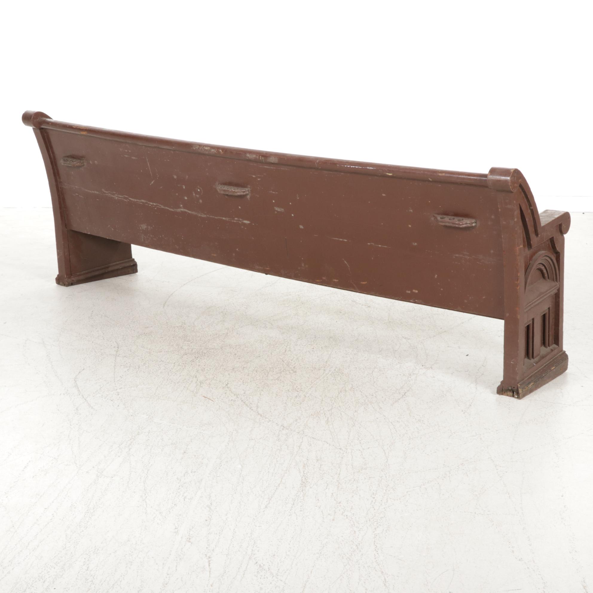 Painted Wood Church Pew, Mid to Late 20th Century