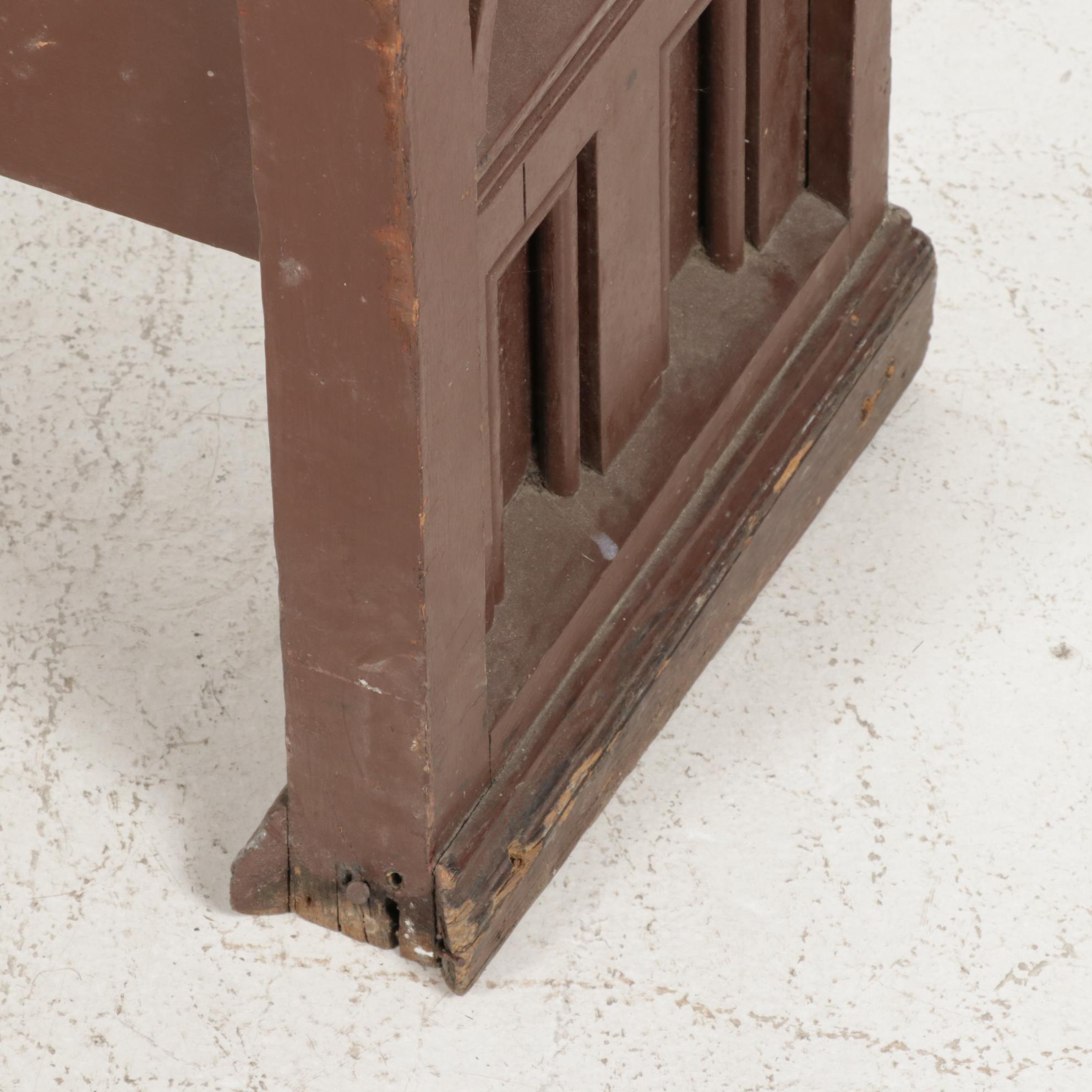 Painted Wood Church Pew, Mid to Late 20th Century