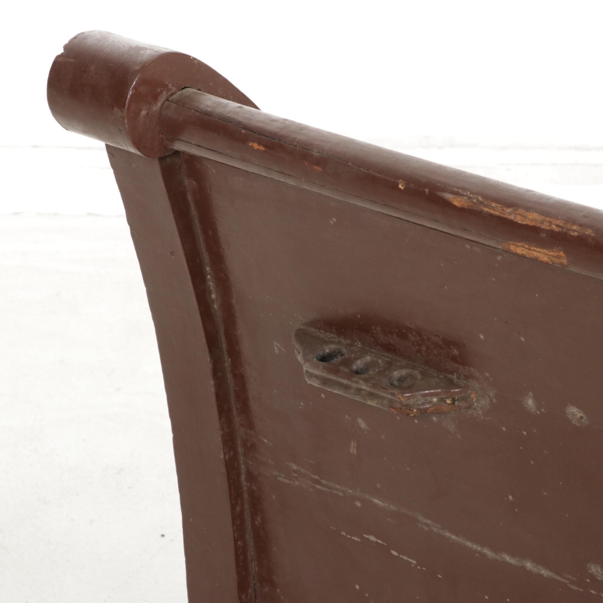 Painted Wood Church Pew, Mid to Late 20th Century