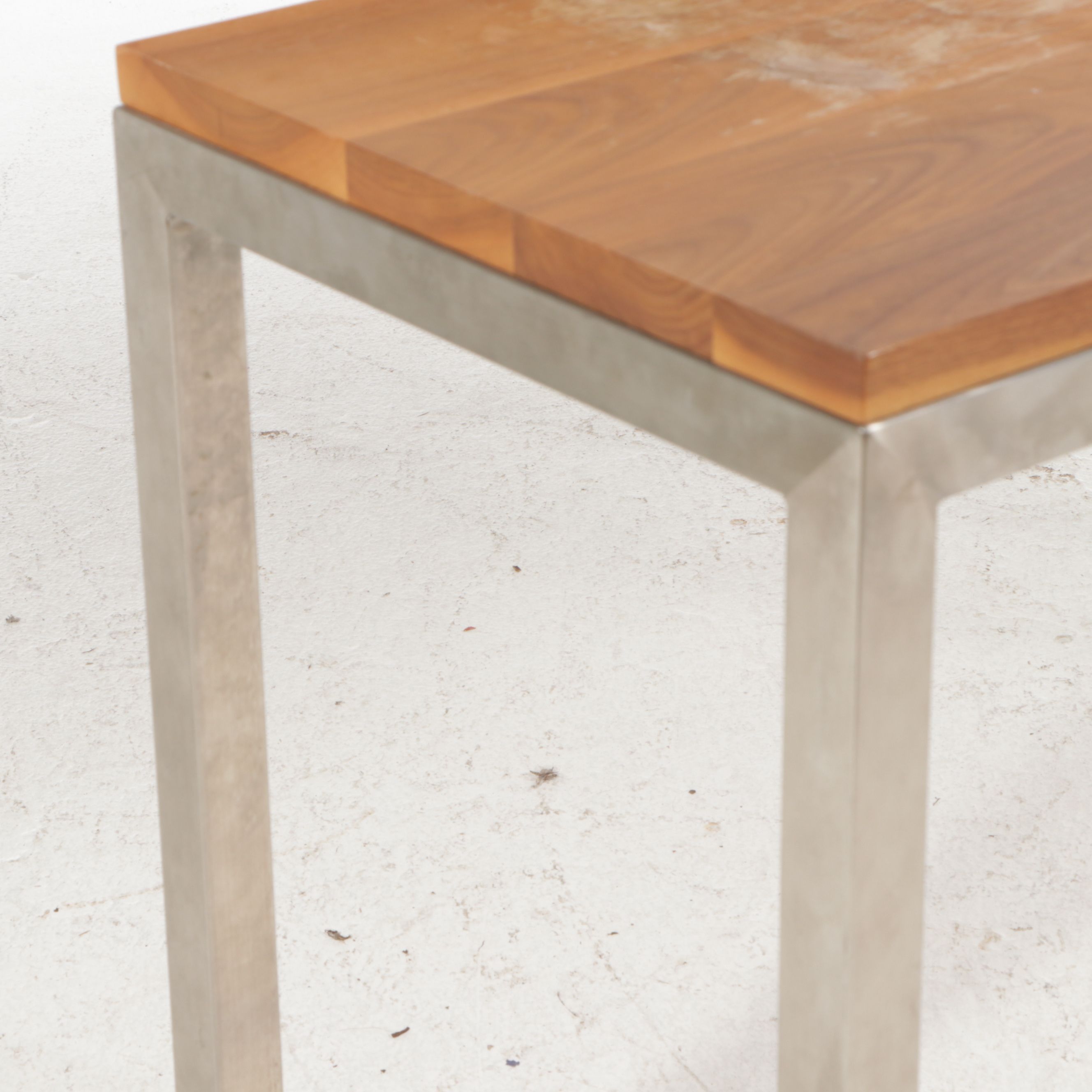 Contemporary Metal and Pine Table