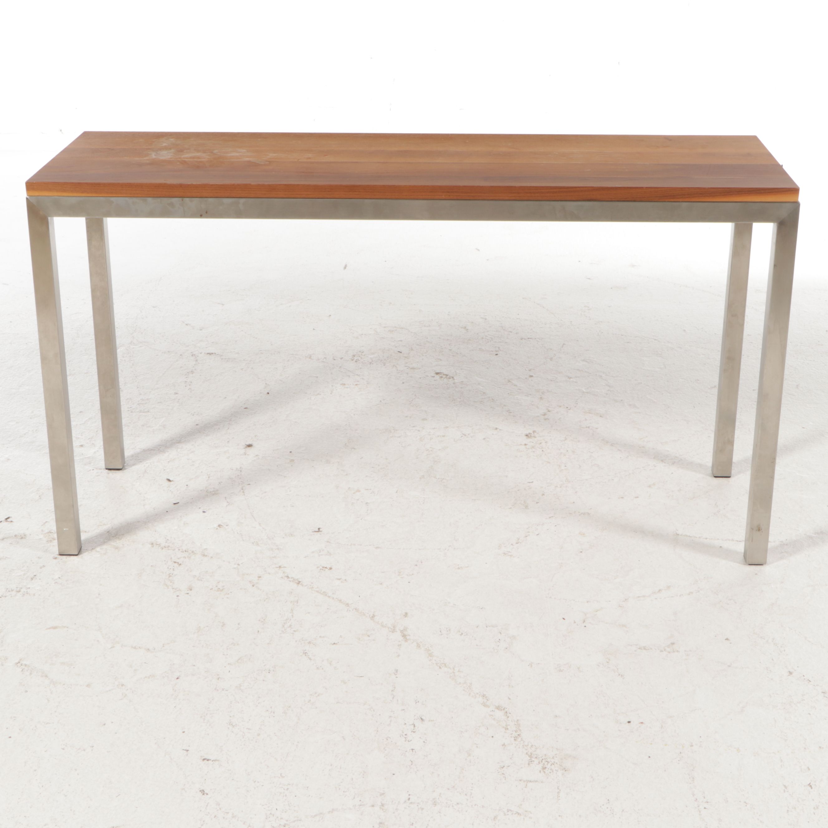 Contemporary Metal and Pine Table