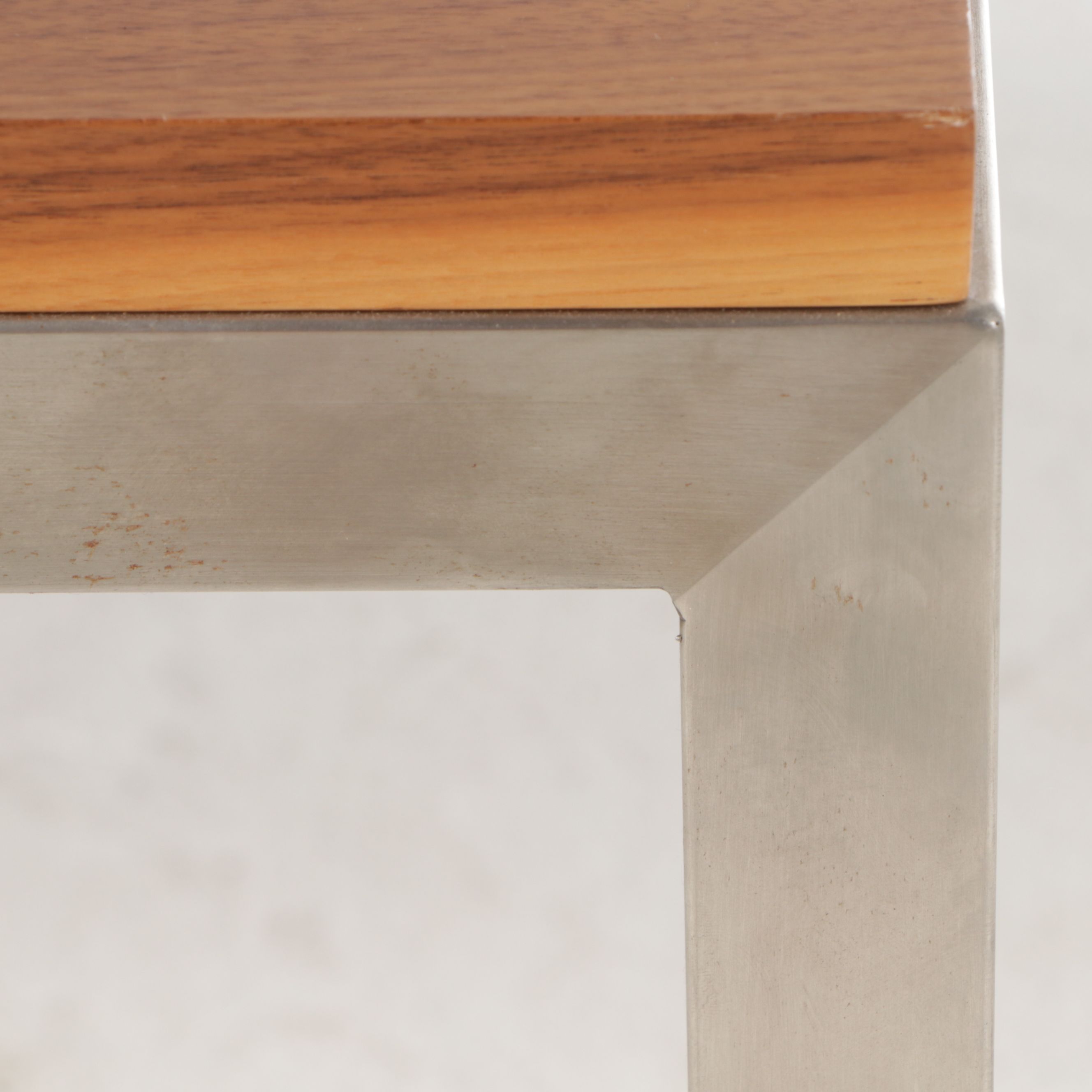 Contemporary Metal and Pine Table