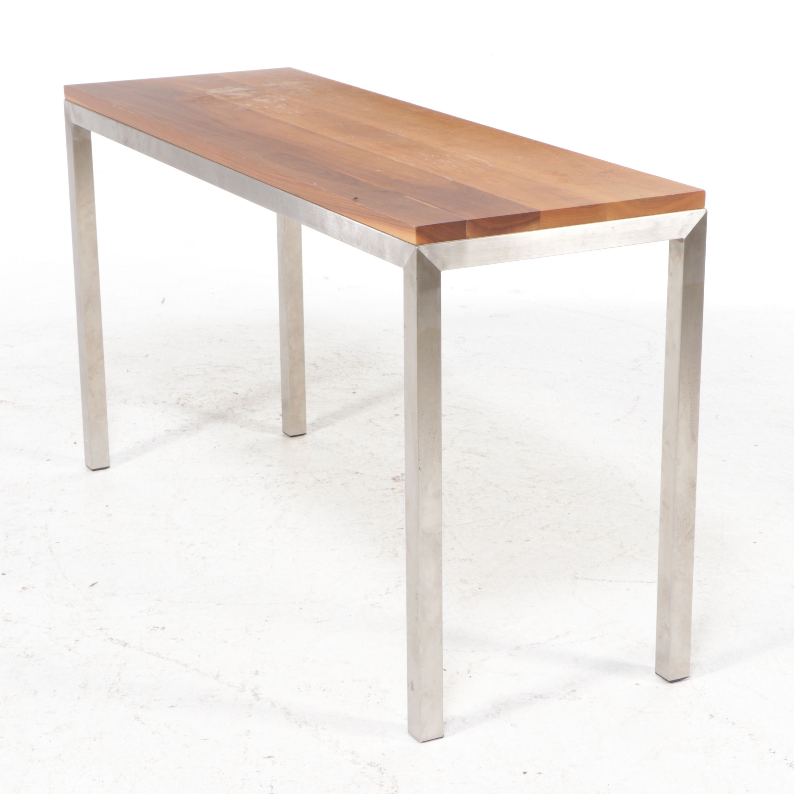 Contemporary Metal and Pine Table