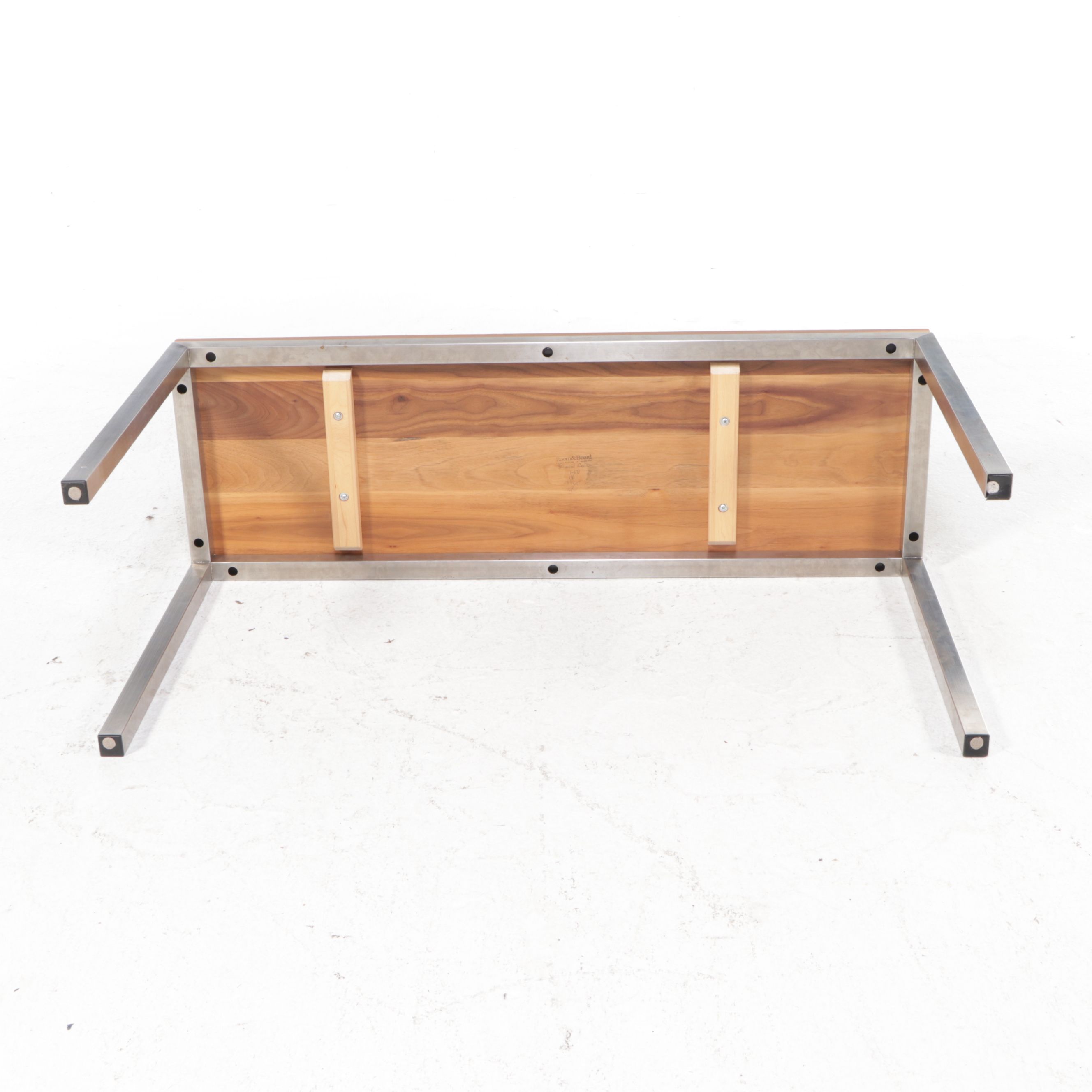 Contemporary Metal and Pine Table