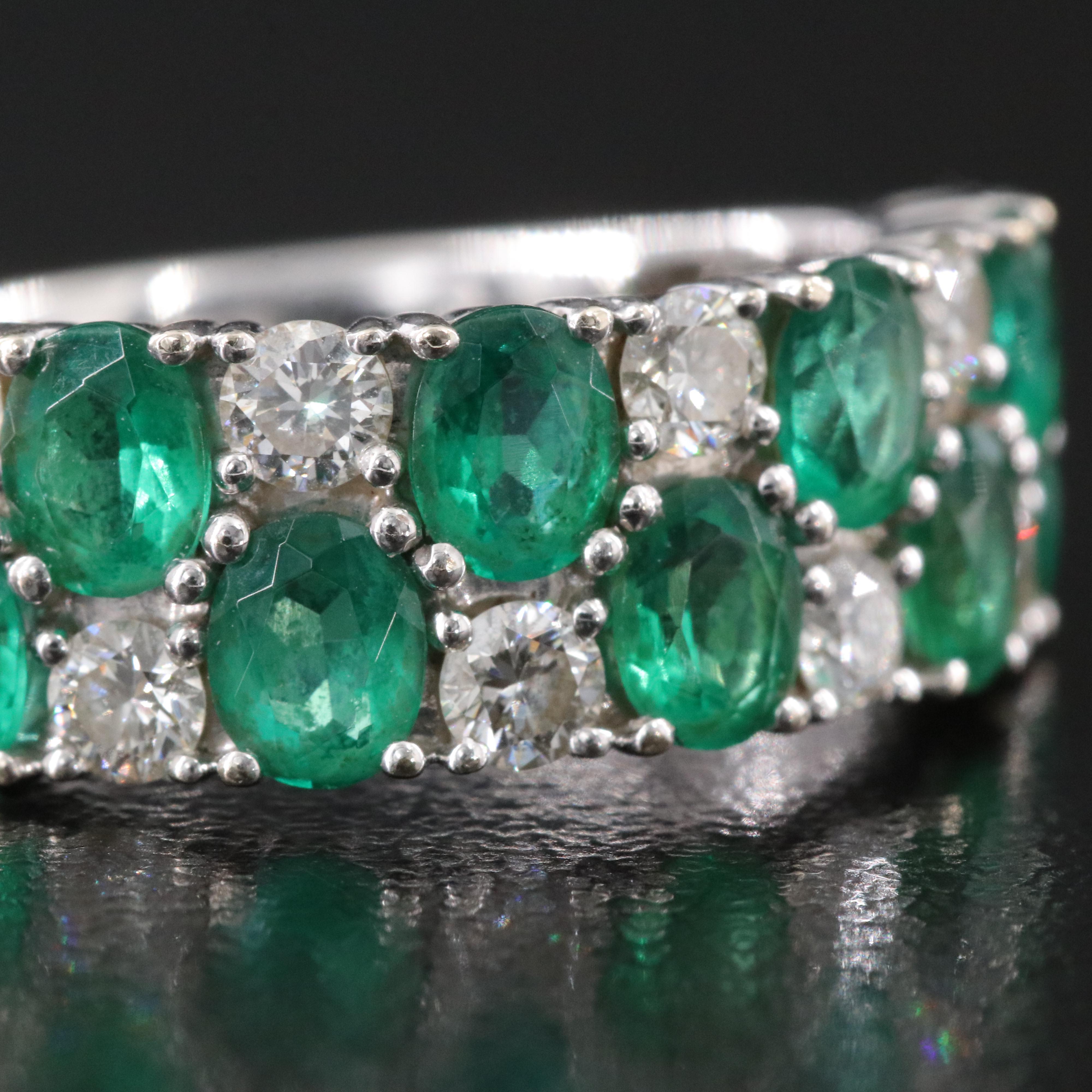 14K Emerald and Diamond Ring