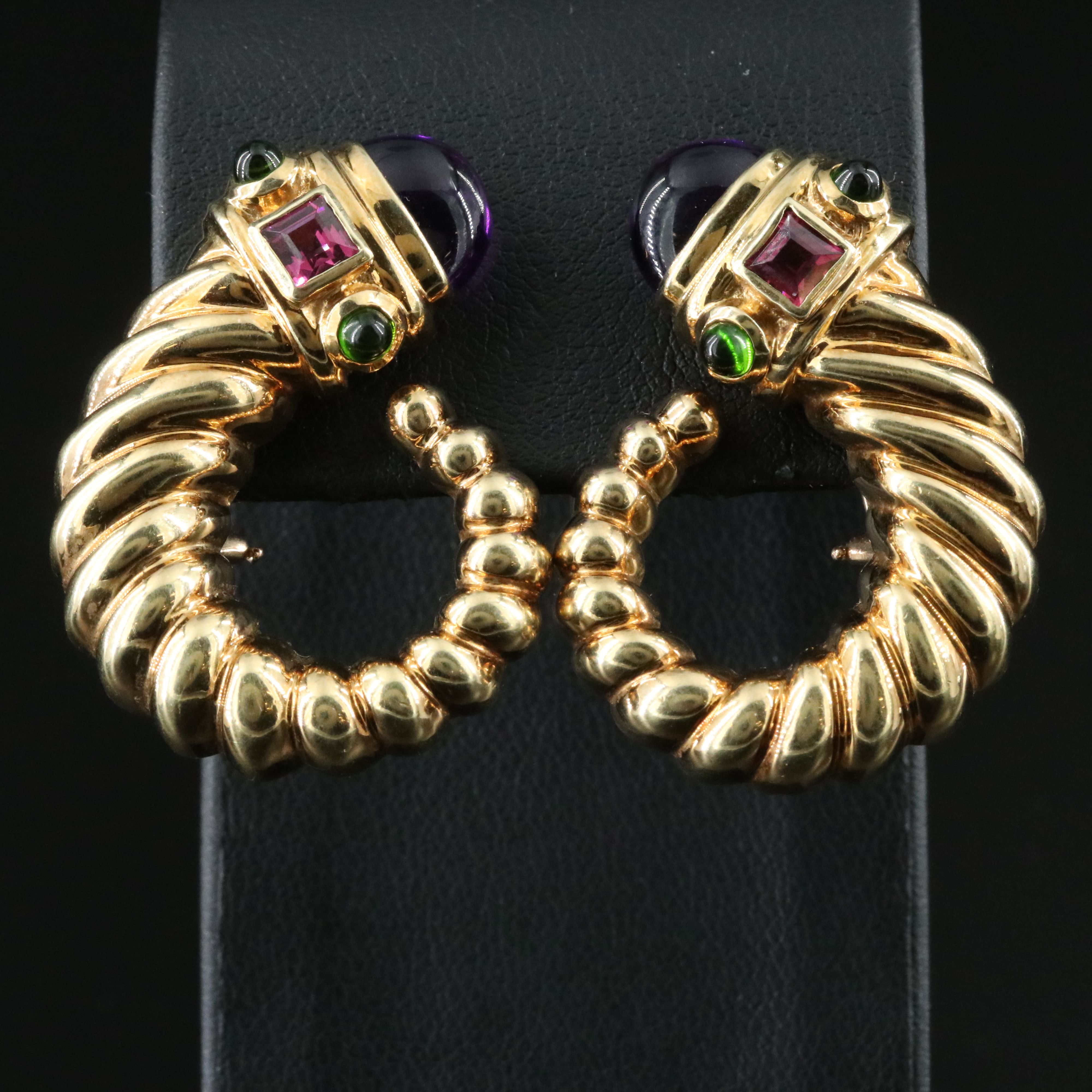 David Yurman Renaissance 14K Gemstone Shrimp  Clip Earrings including Amethyst