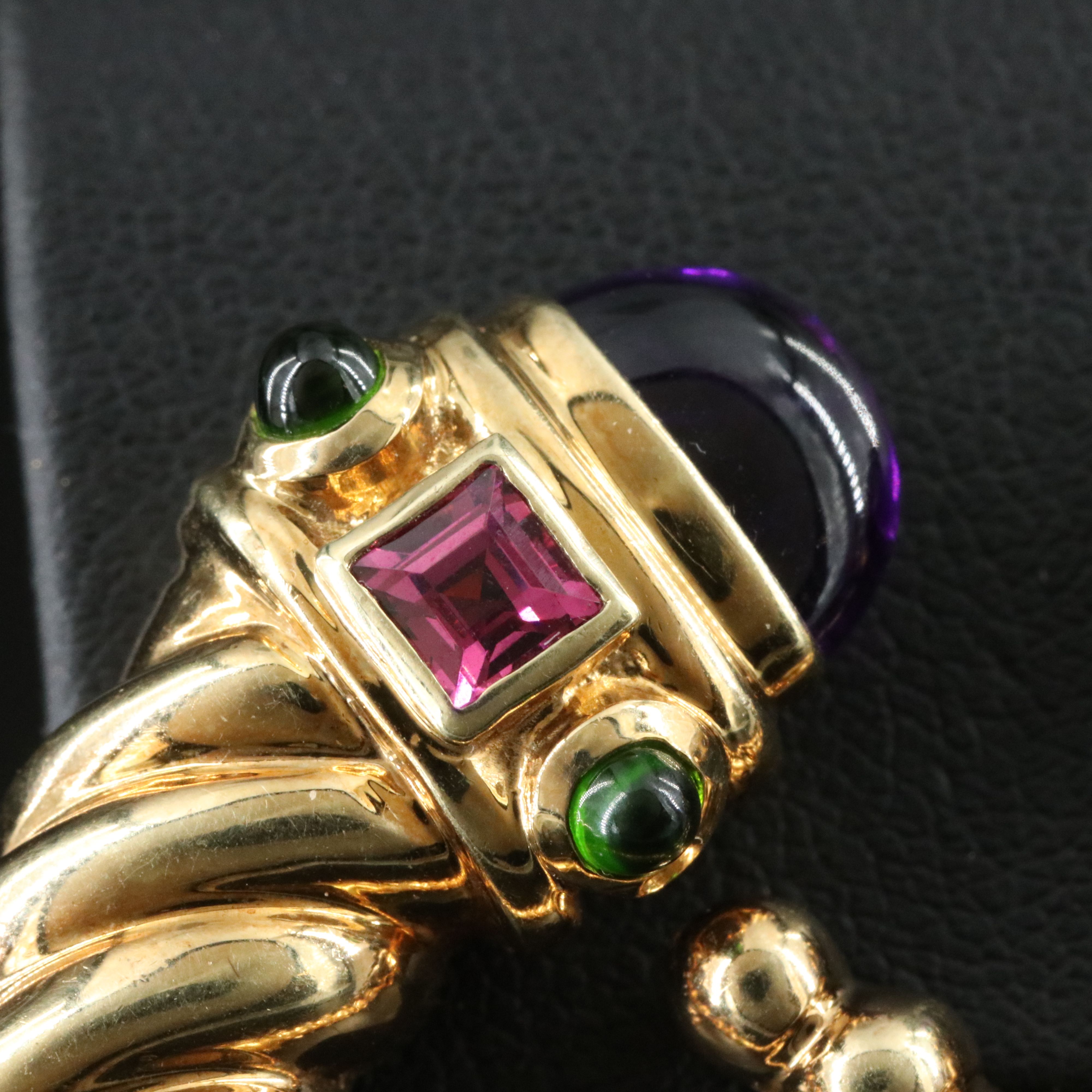 David Yurman Renaissance 14K Gemstone Shrimp  Clip Earrings including Amethyst