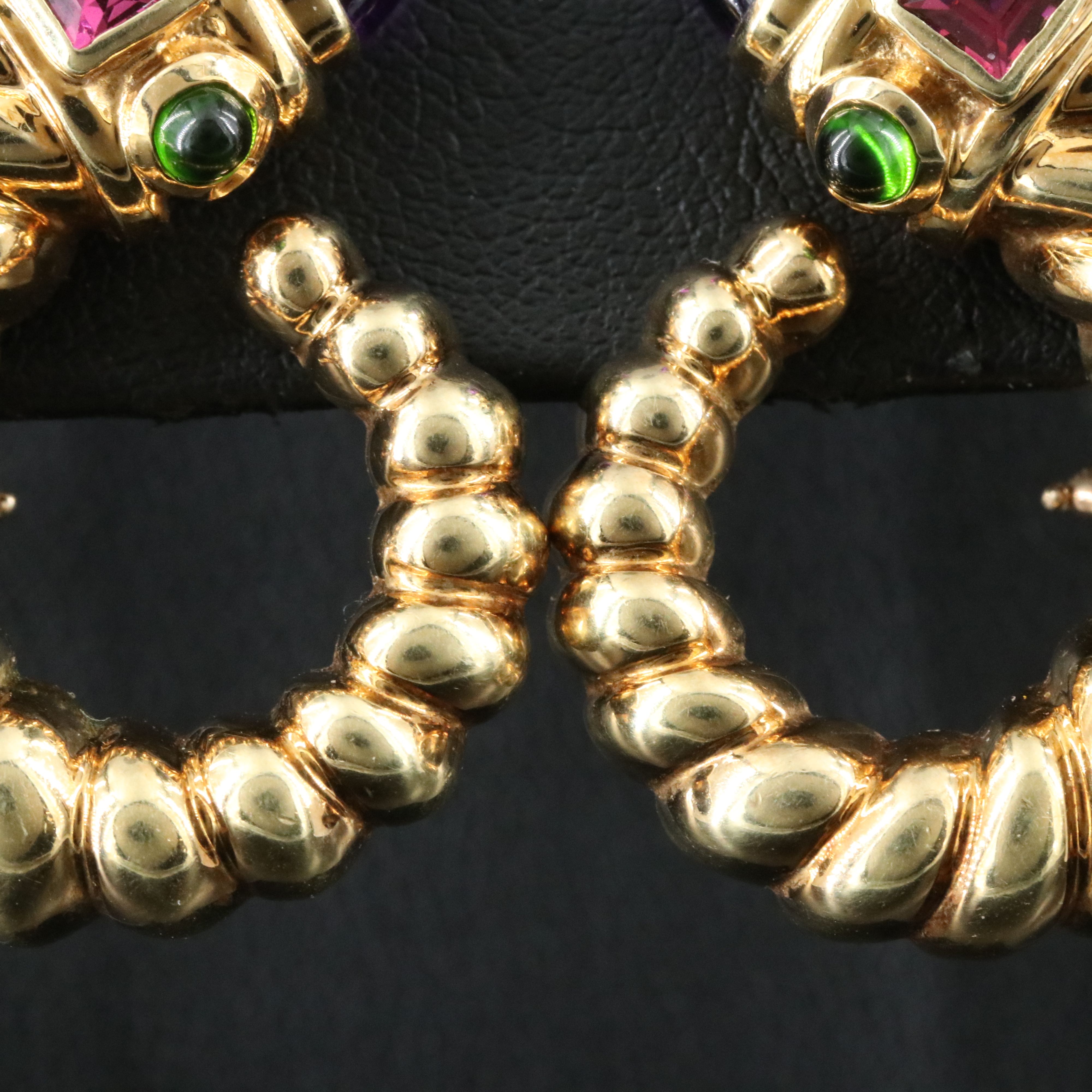 David Yurman Renaissance 14K Gemstone Shrimp  Clip Earrings including Amethyst