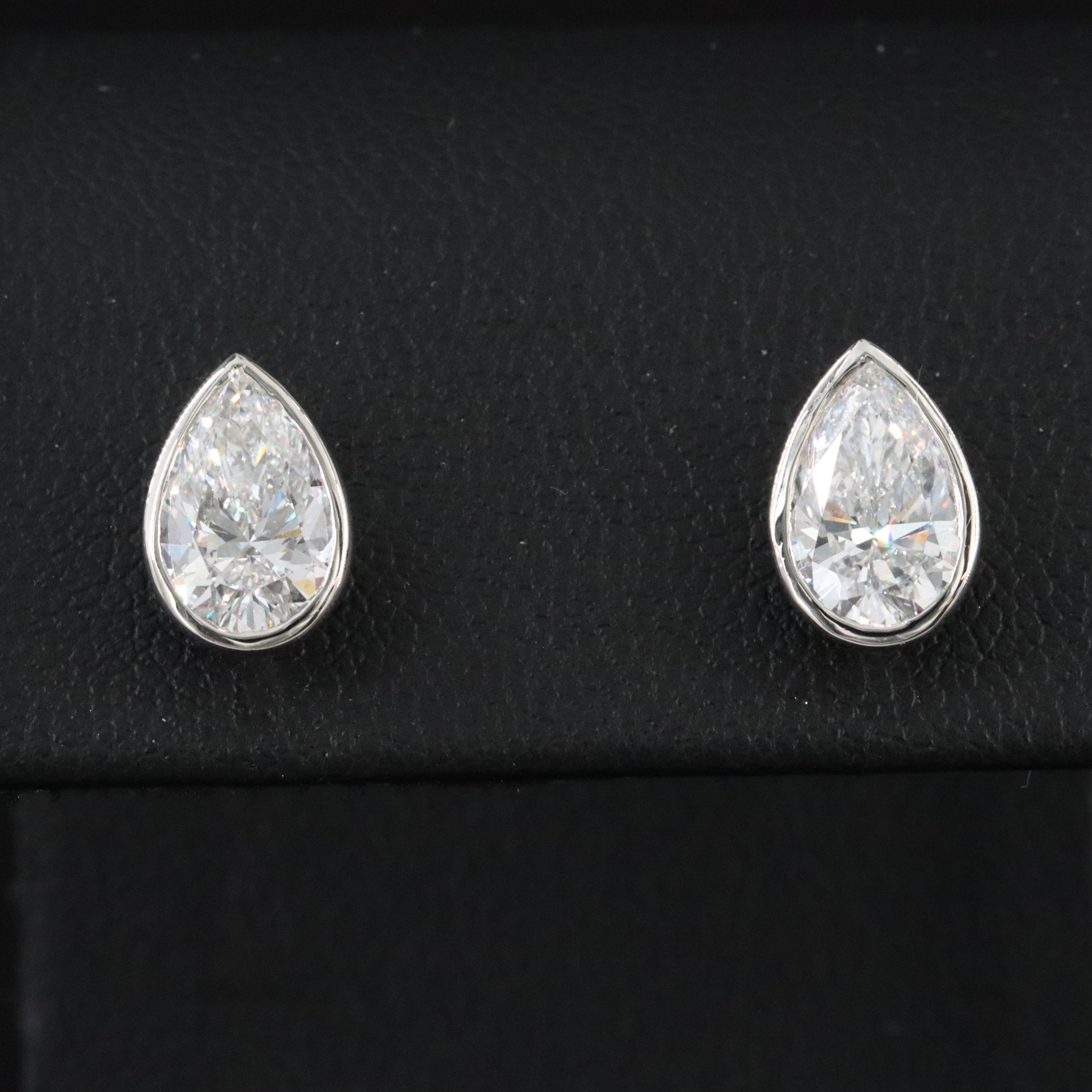 Platinum 2.03 CTW Lab Grown Diamond Stud Earrings with IGI Report