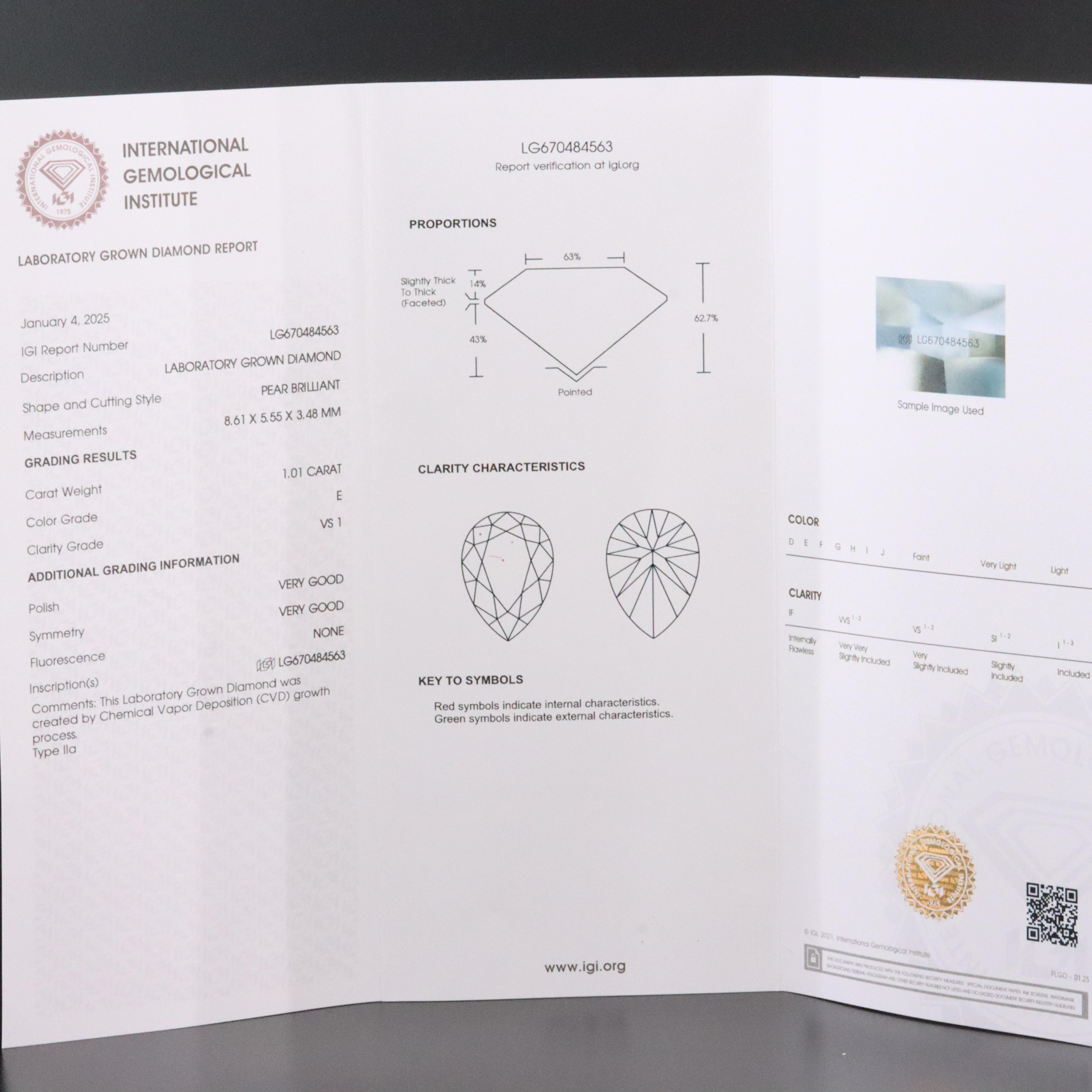 Platinum 2.03 CTW Lab Grown Diamond Stud Earrings with IGI Report