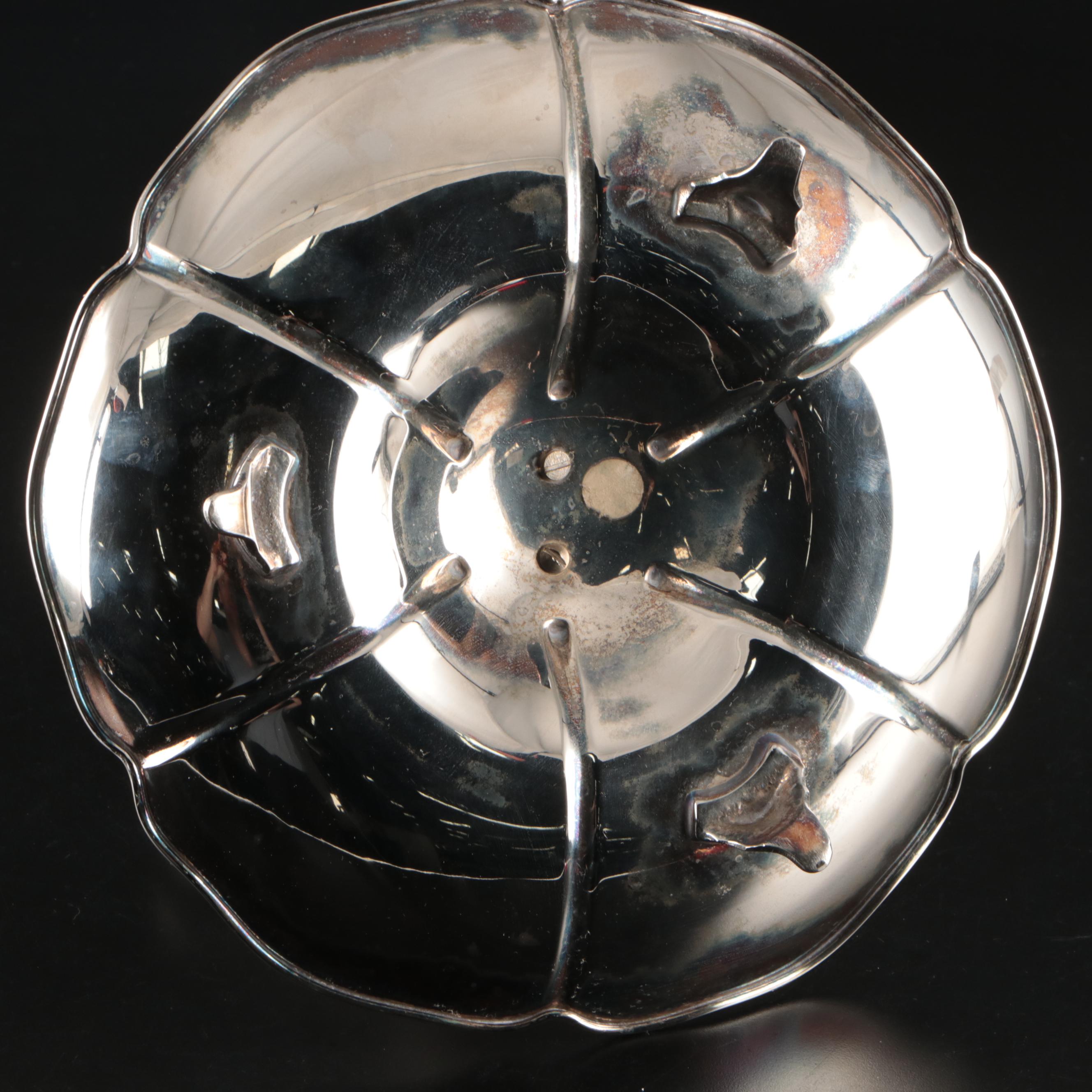 Art Nouveau Silver Plate and Metal Epergne Flower Vase, Early 20th Century