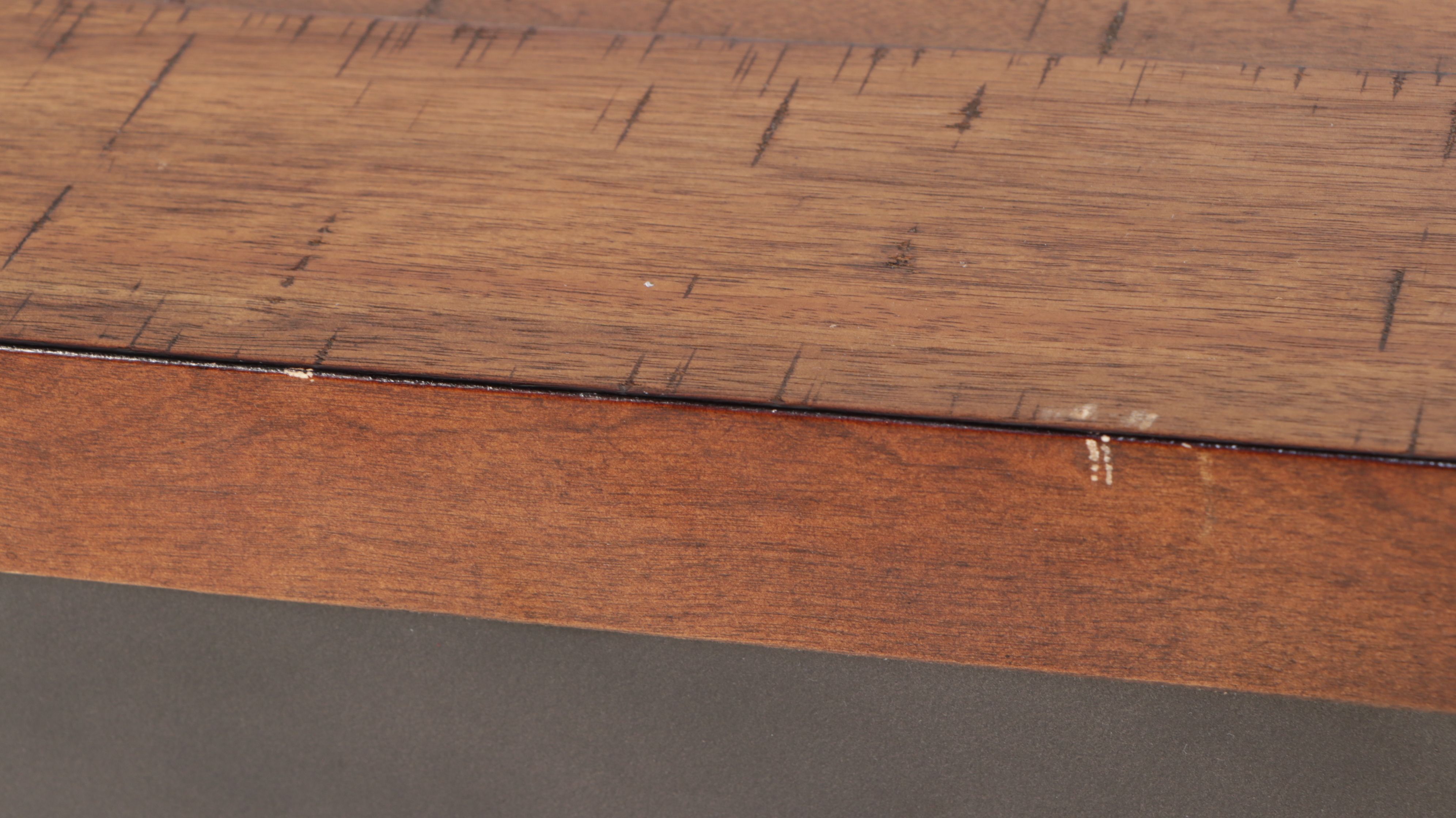 Industrial Style Narrow Bar Table with Three Adjustable Barstools