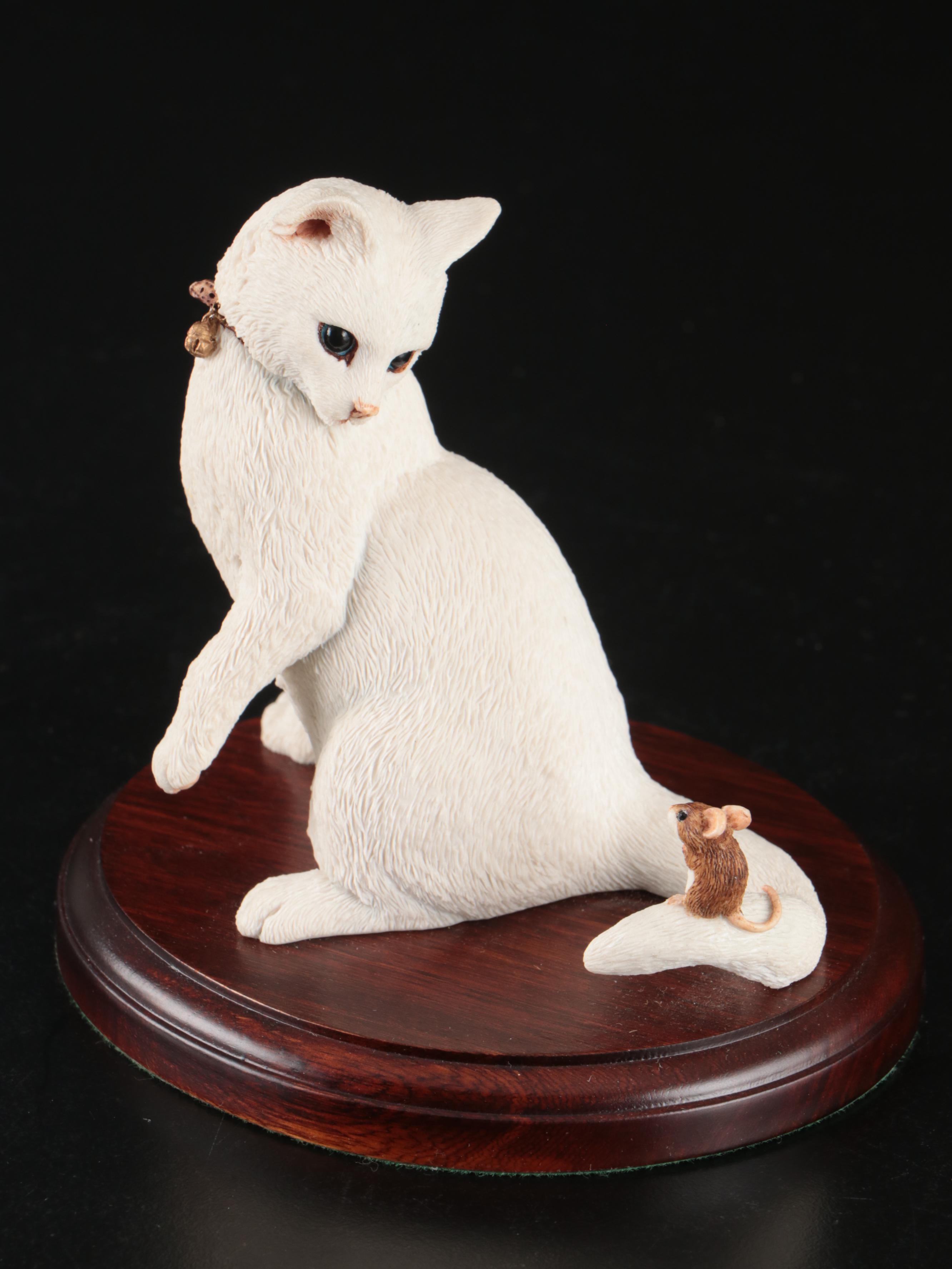 Goebel Porcelain Figural Group with Belleek Animals and Other Cat Figurine