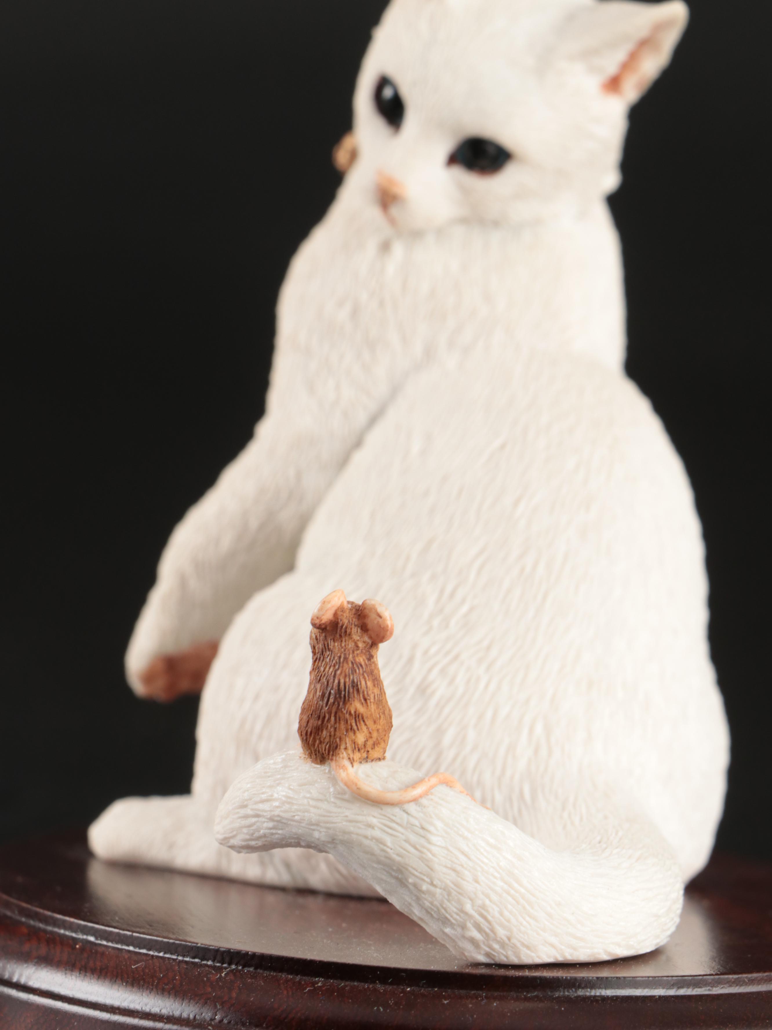 Goebel Porcelain Figural Group with Belleek Animals and Other Cat Figurine