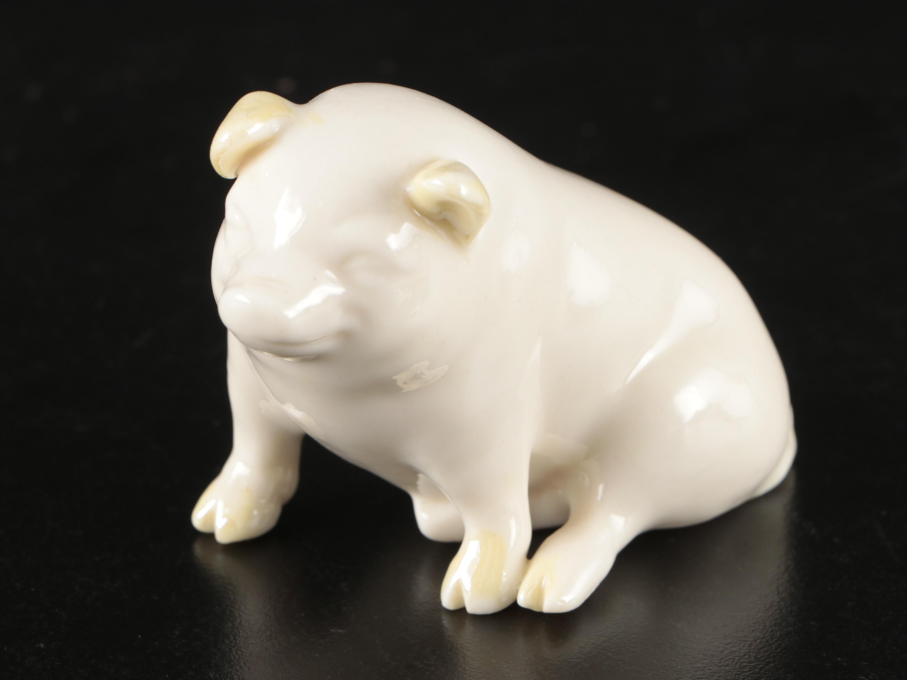 Goebel Porcelain Figural Group with Belleek Animals and Other Cat Figurine