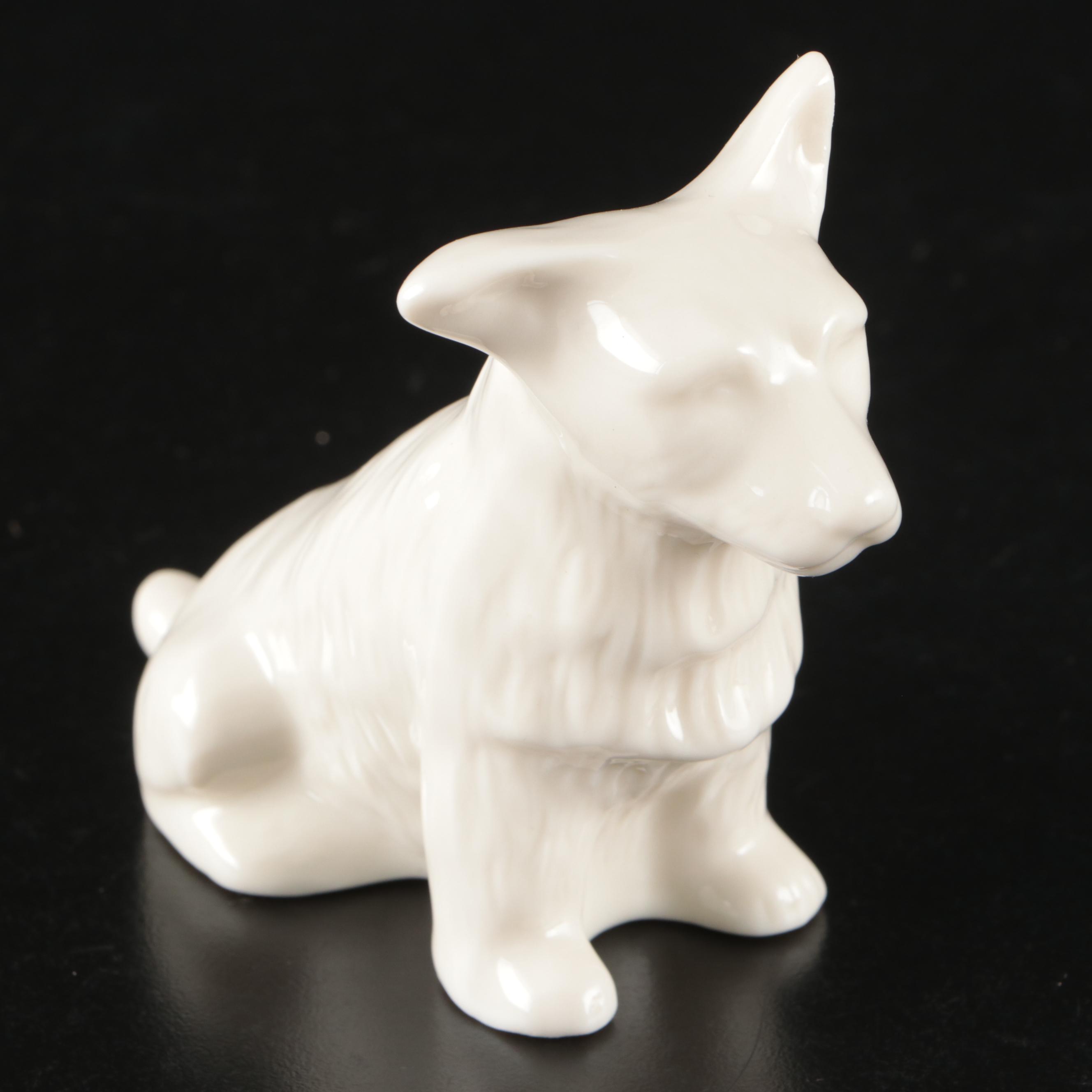 Goebel Porcelain Figural Group with Belleek Animals and Other Cat Figurine