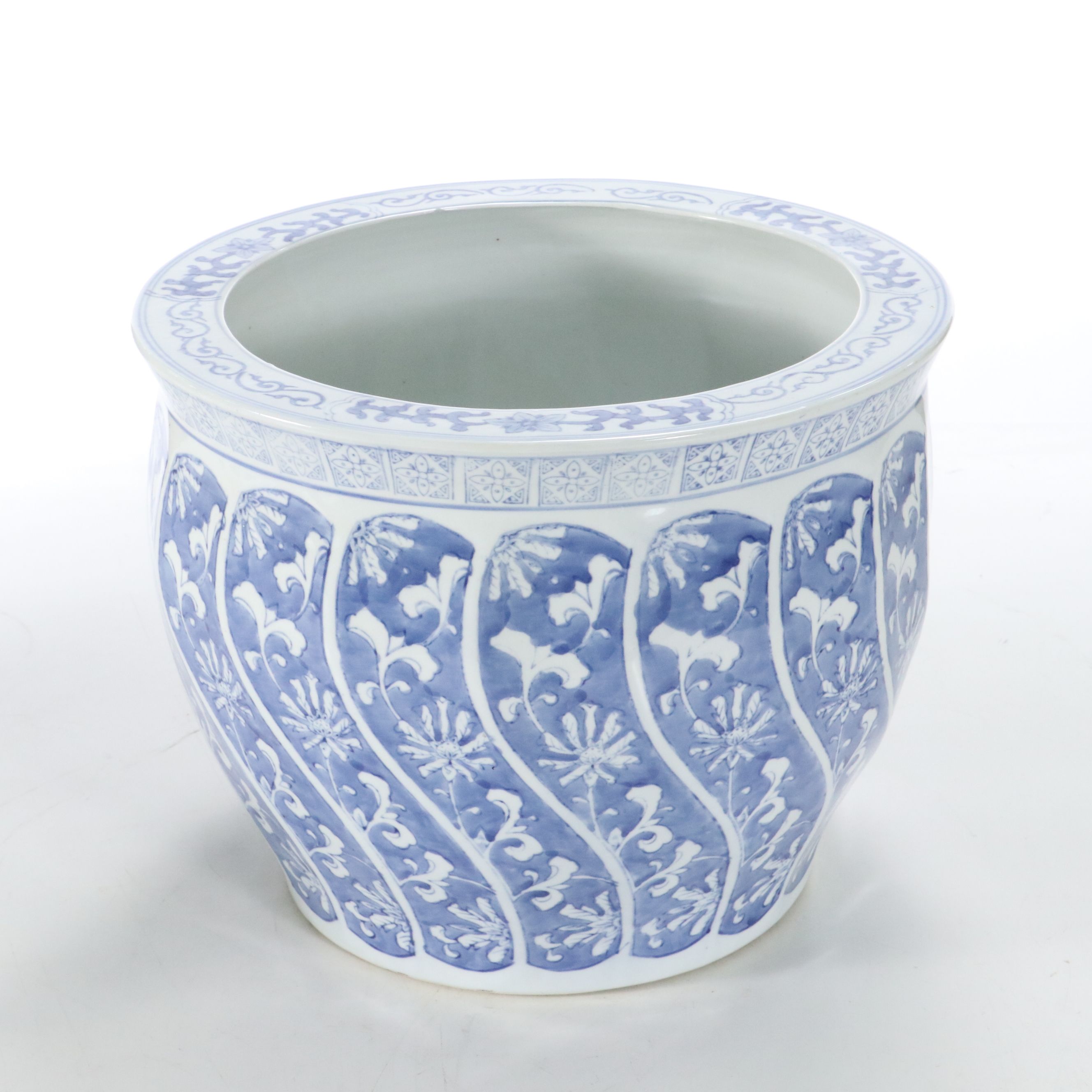 Chinese Blue and White Porcelain Planter on Stand