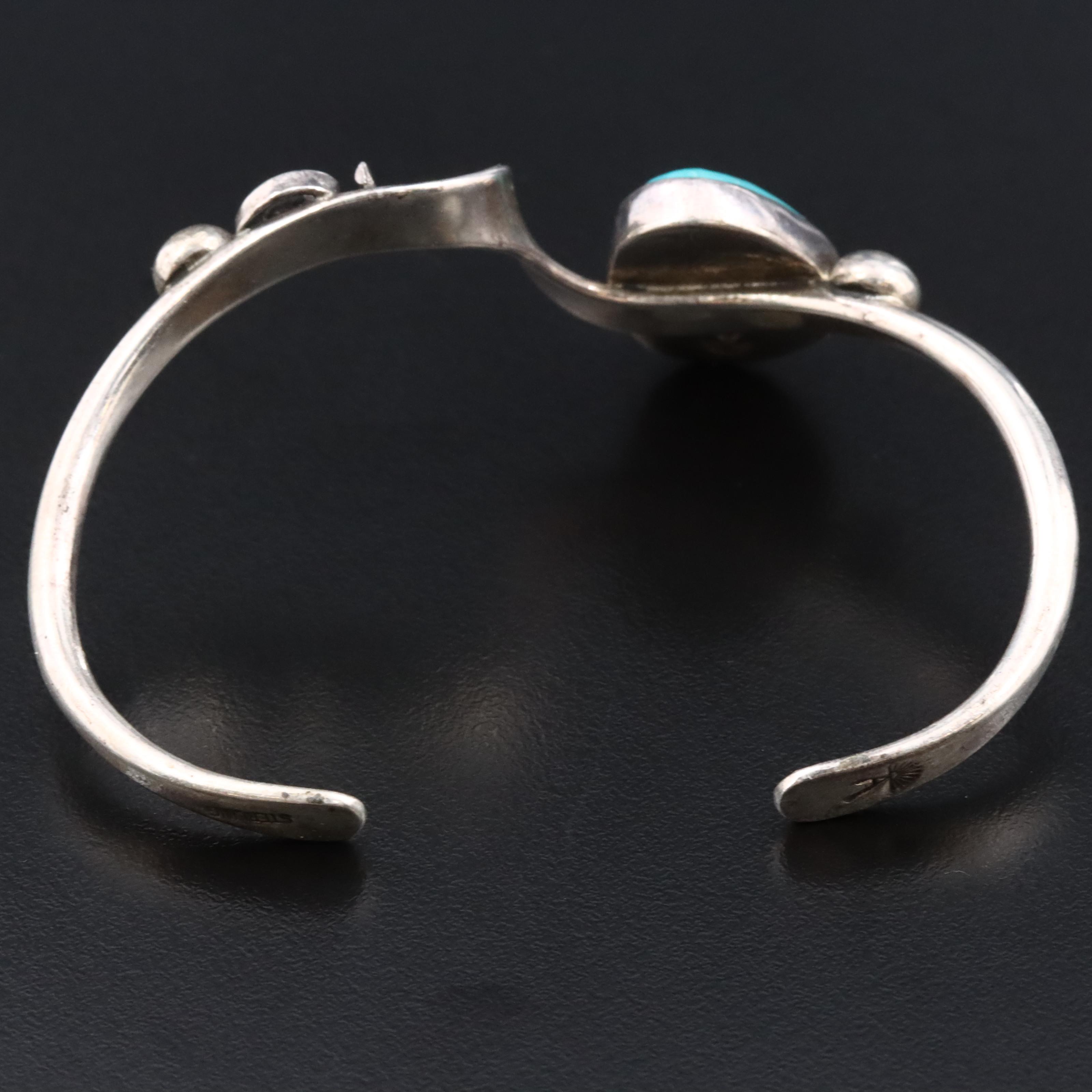 Richard Aguilar Santo Domingo Sterling Turquoise Cuff