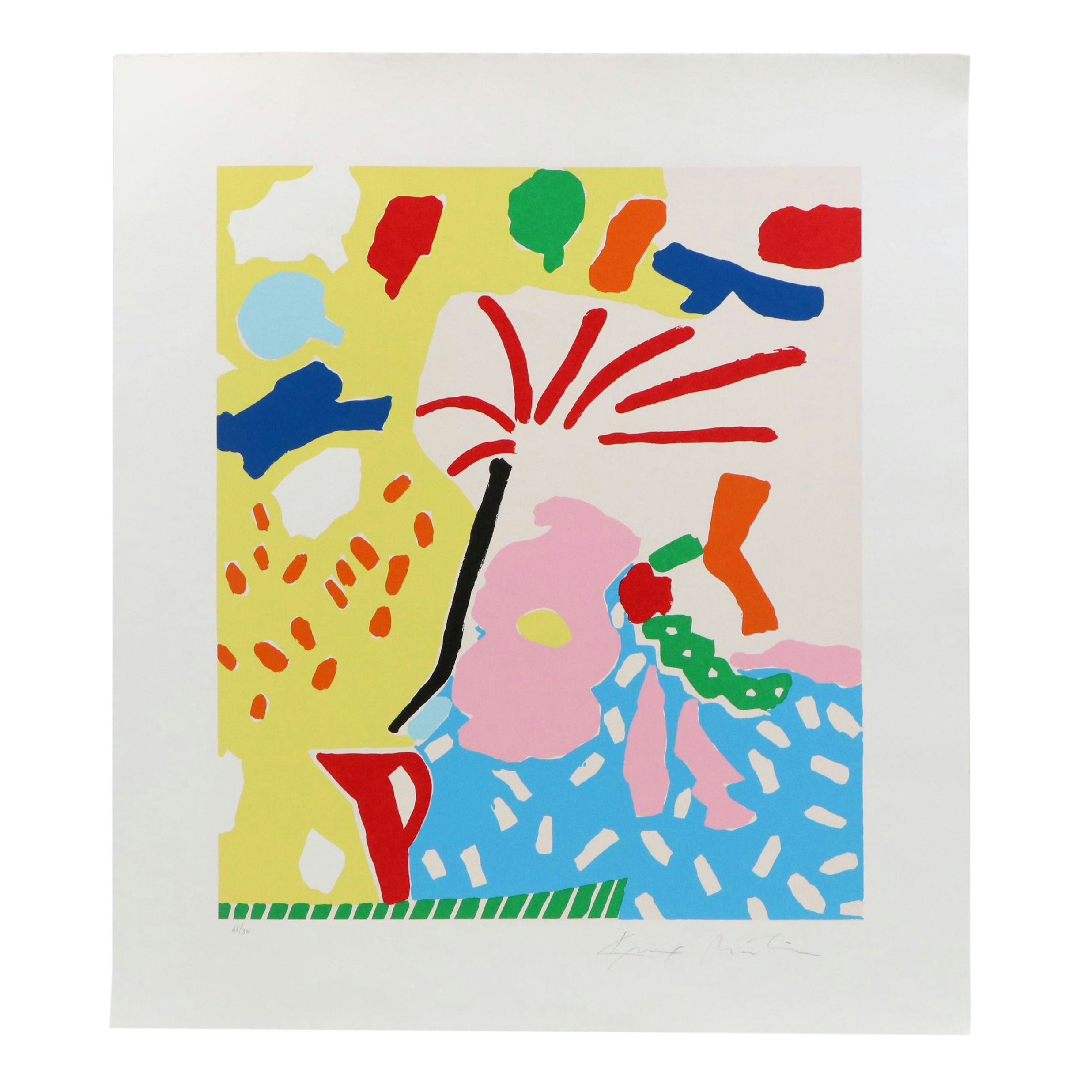 Knox Martin "Palette of Flowers" Serigraph, Circa 2012