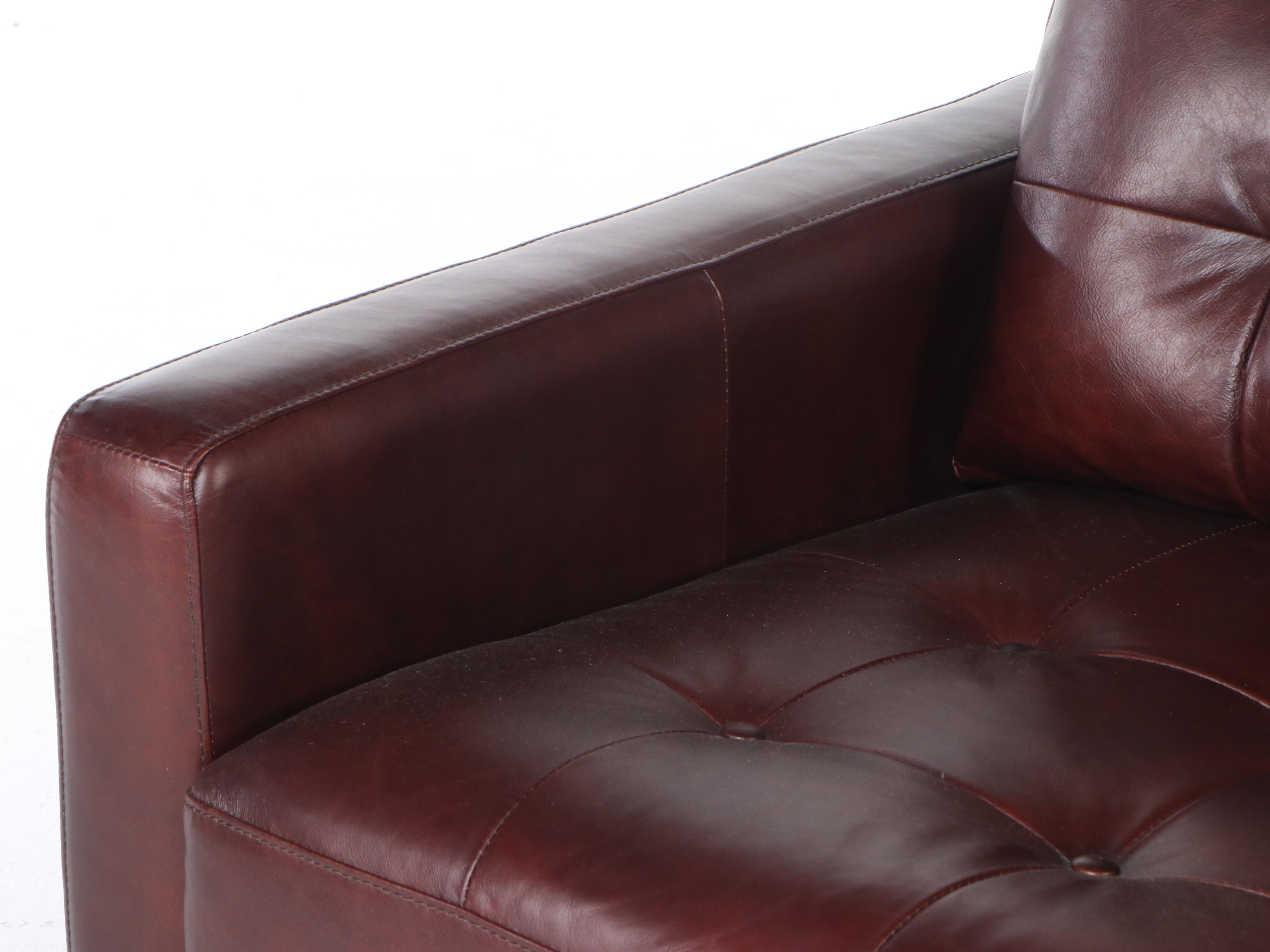 Sunton Enterprises Brown Ay Lazzaro Leather Tufted Loveseat