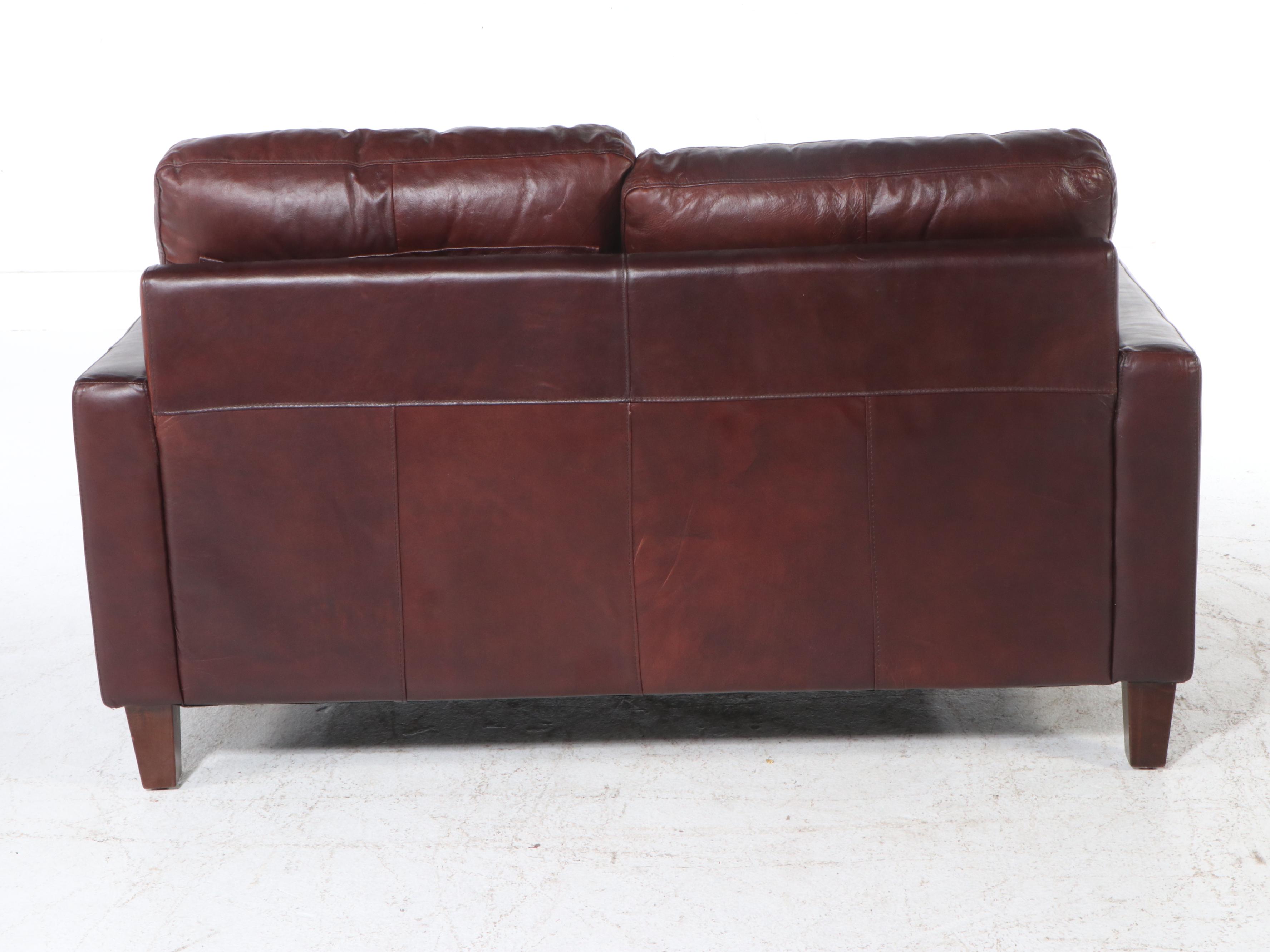 Sunton Enterprises Brown Ay Lazzaro Leather Tufted Loveseat